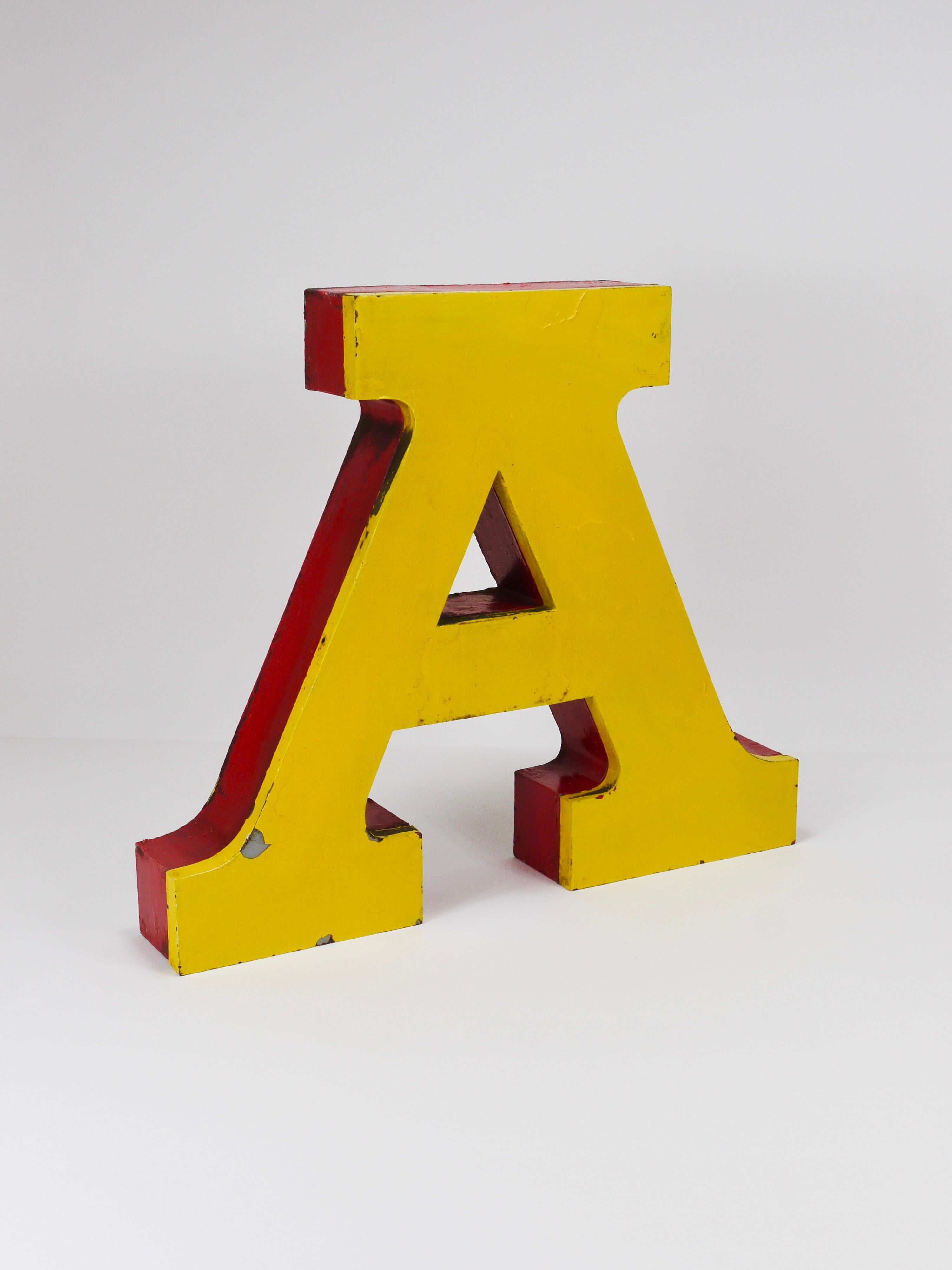 Sheet Metal Large Channel Letter A Circus Lettering Advertising Sign from the the 1960s For Sale