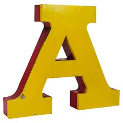 Large Channel Letter A Circus Lettering Advertising Sign from the the 1960s