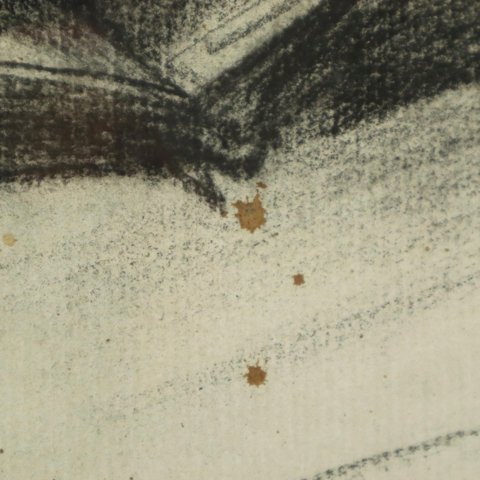 Gran dibujo a carboncillo Abogado Art Driesschaert Fechado en 1974 en venta 1
