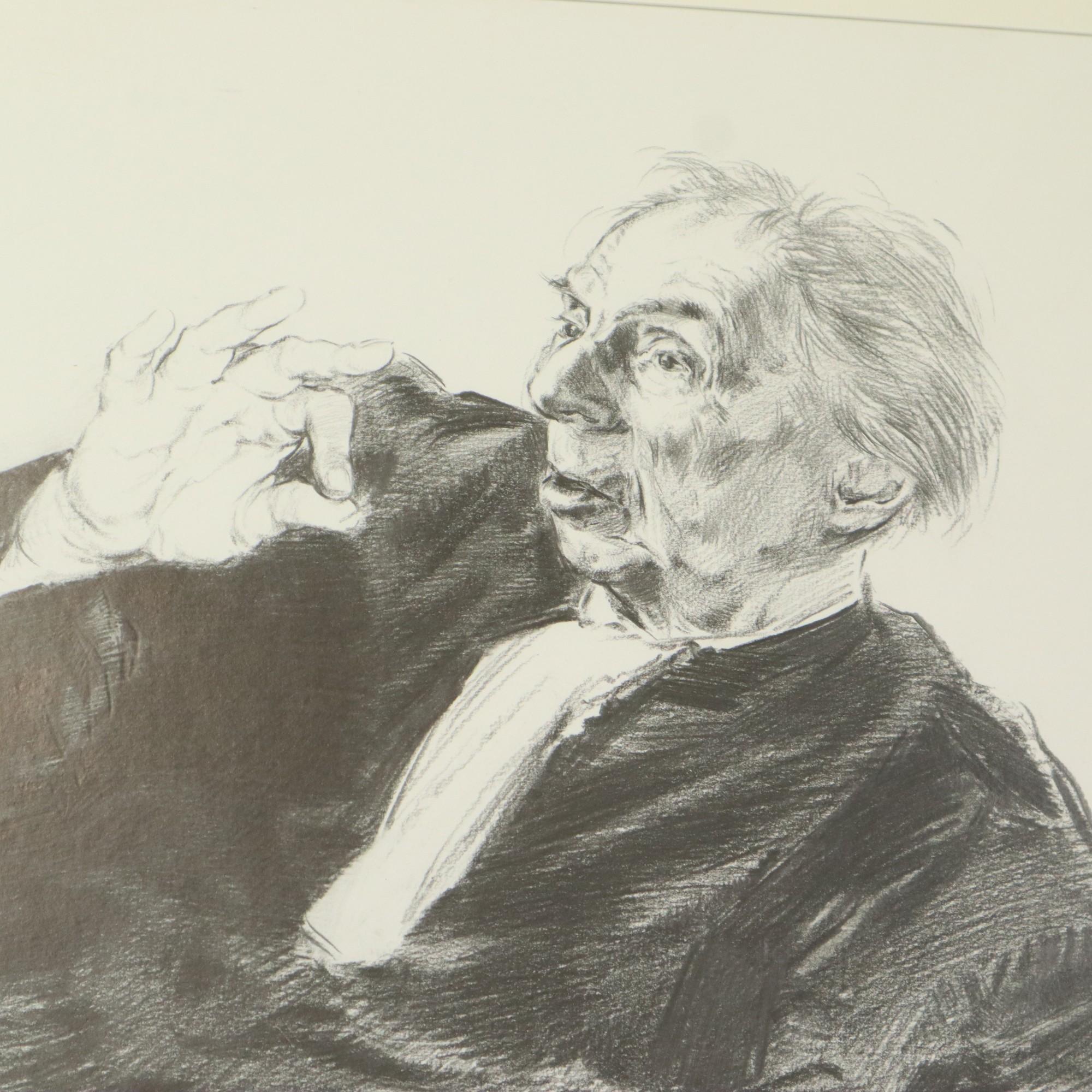 Grand dessin de juré pliant au fusain Driesschaert 1974 en vente 5