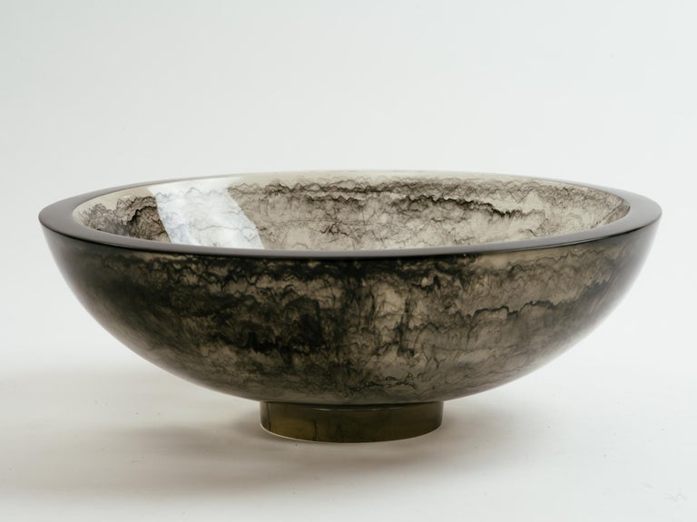 Large Charcoal Resin Pedestal Bowl For Sale at 1stdibs