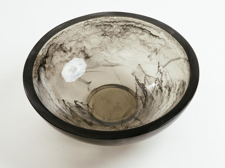 Large Charcoal Resin Pedestal Bowl For Sale at 1stdibs