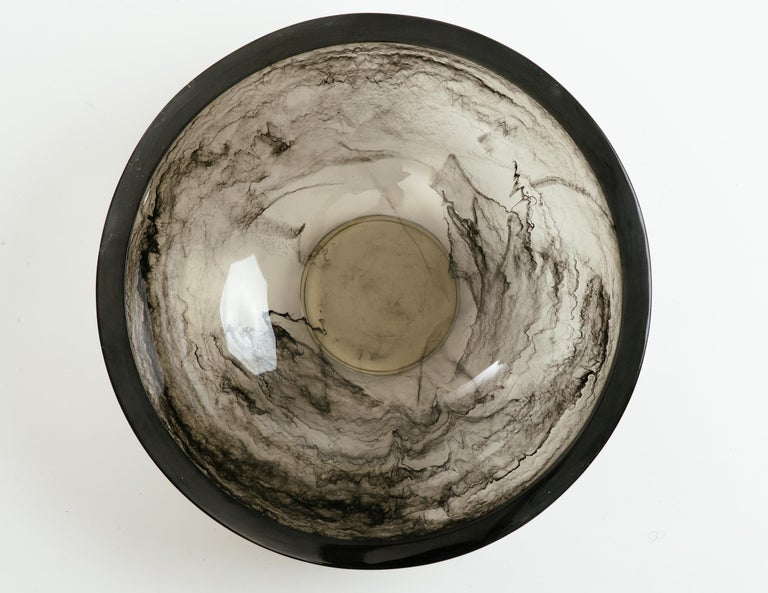 Large Charcoal Resin Pedestal Bowl For Sale at 1stdibs