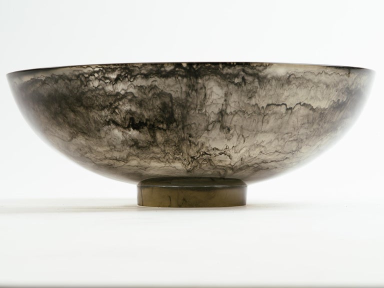 Large Charcoal Resin Pedestal Bowl For Sale at 1stdibs