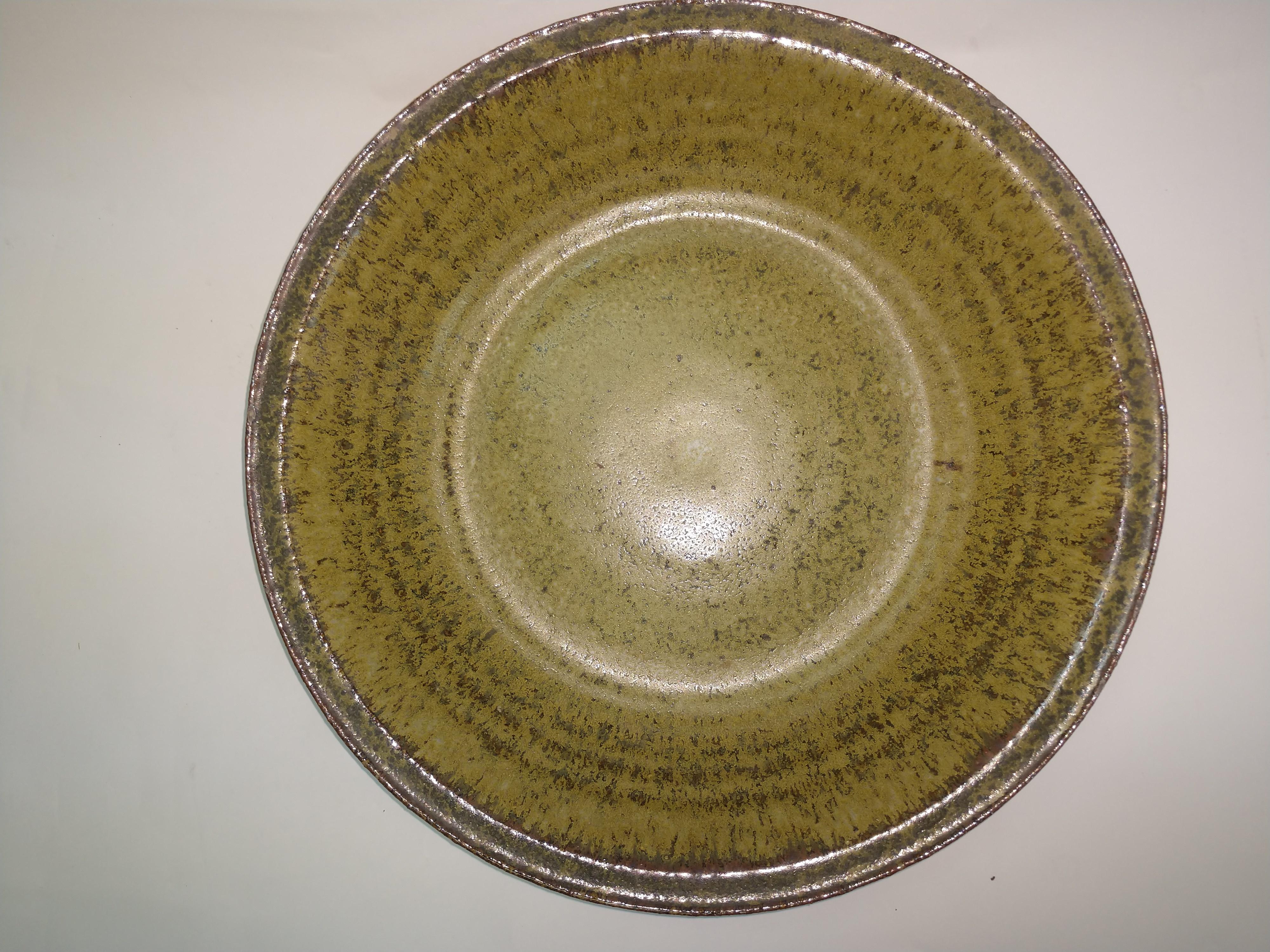 Late 20th Century Large Mid Century Charger Bowl Handcrafted by Herbert Sargent For Sale
