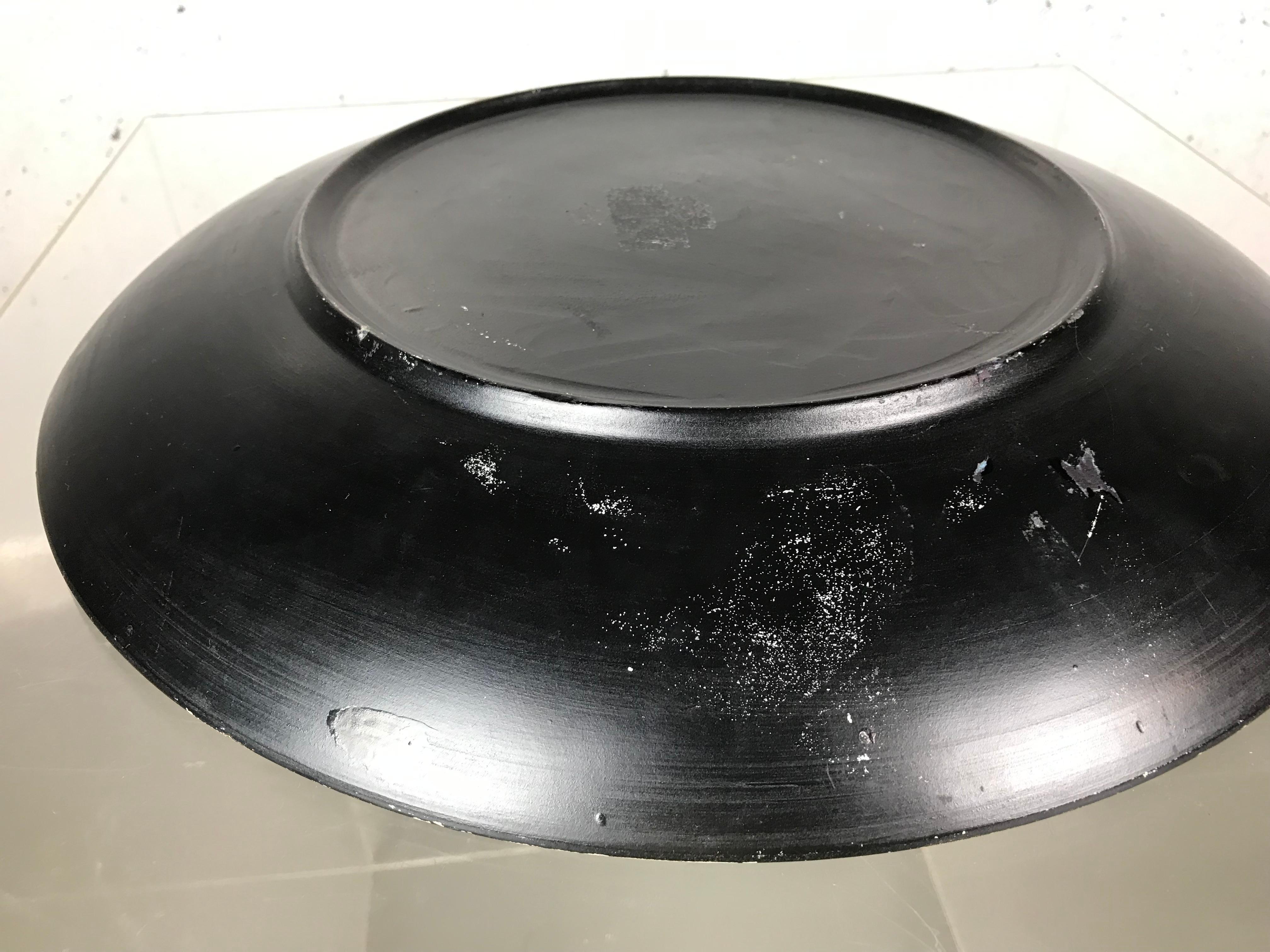 Large Charger Black and White Op Art Ceramic Bowl 2