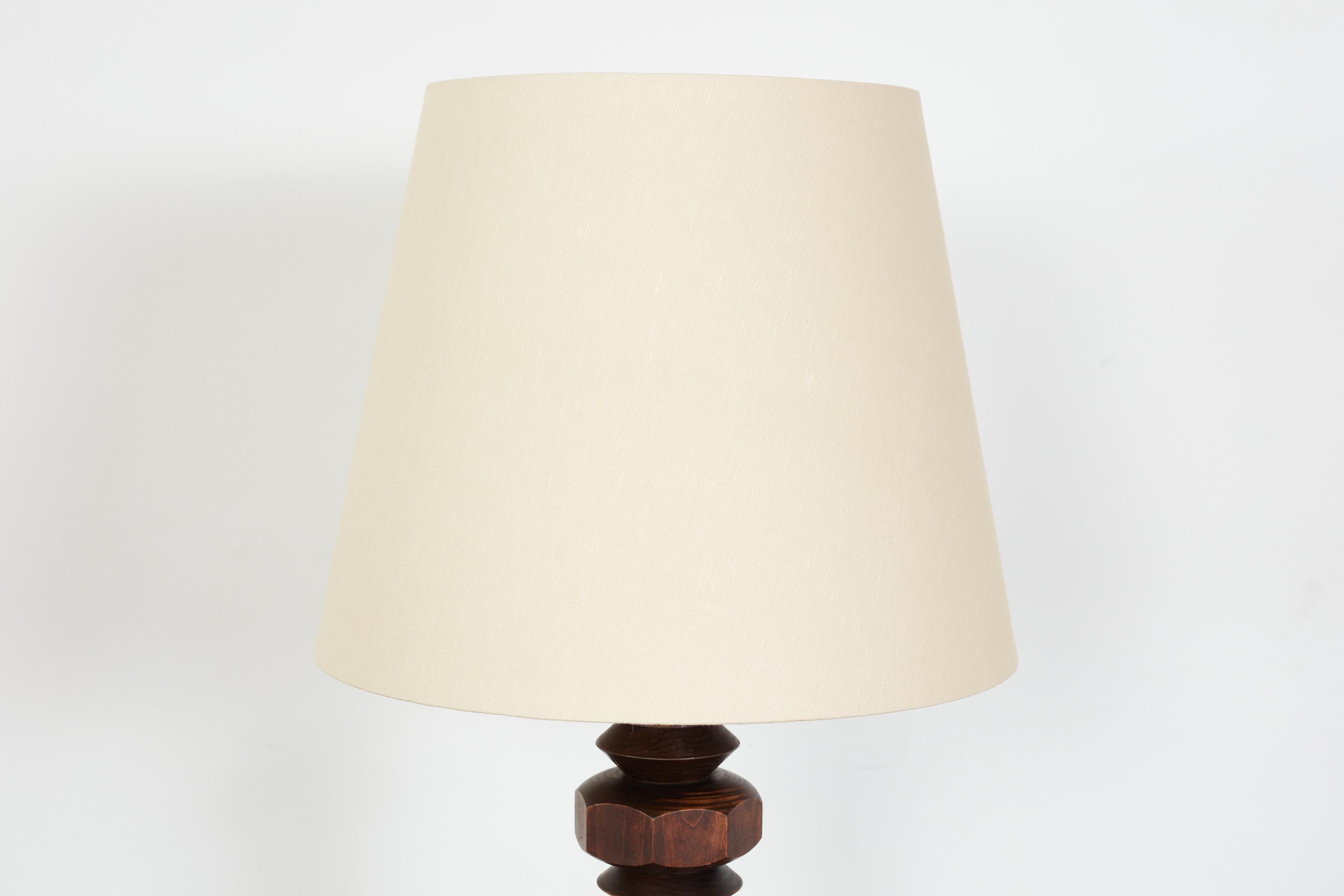 Linen Large Charles Dudouyt Table lamp For Sale