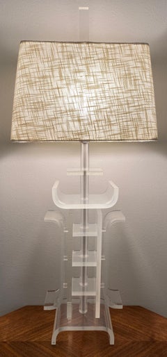 Charles Hollis Jones Lucite Table Lamp Japanese Inspired Design
