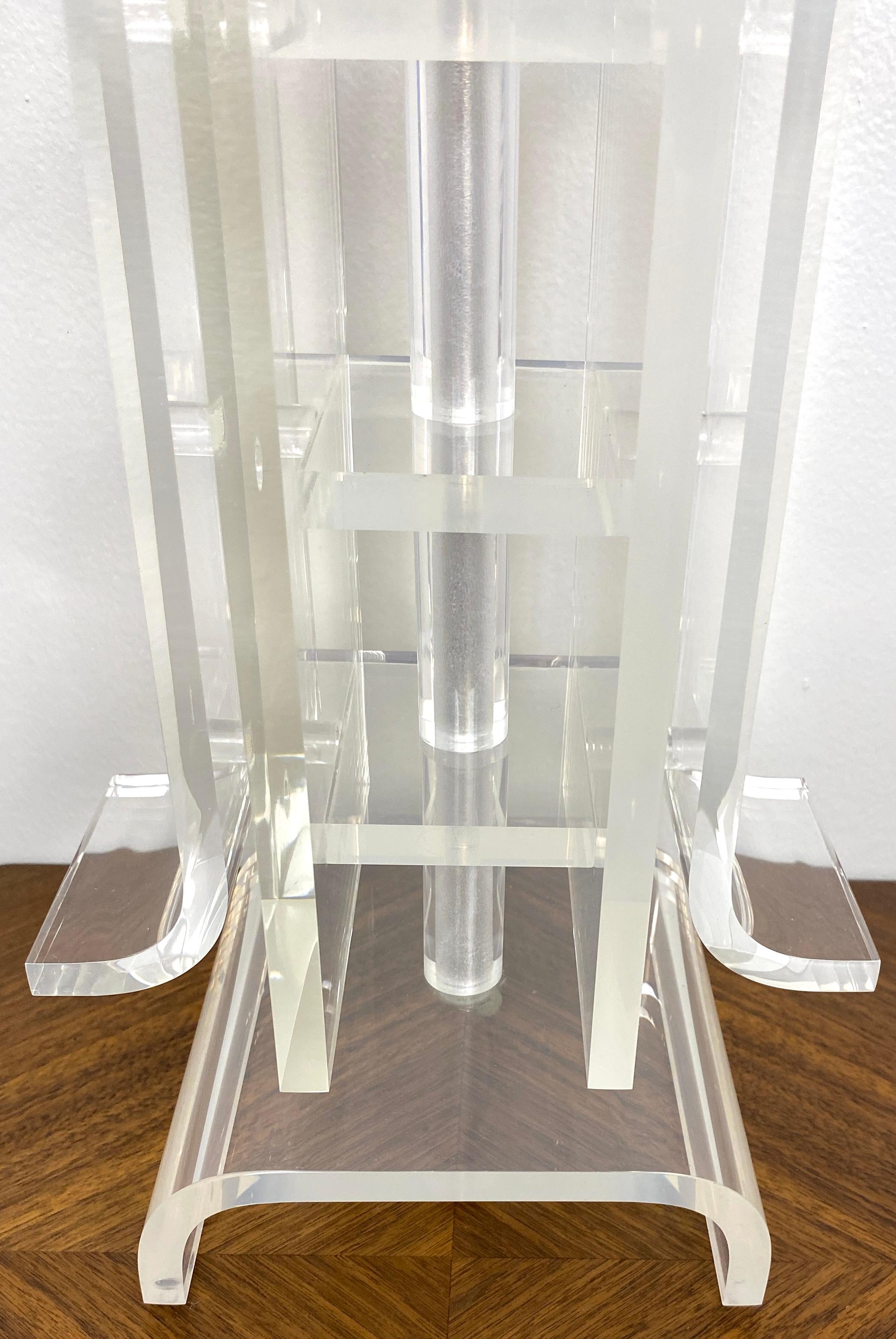 Charles Hollis Jones Lucite Table Lamp Japanese Inspired Design  For Sale 1
