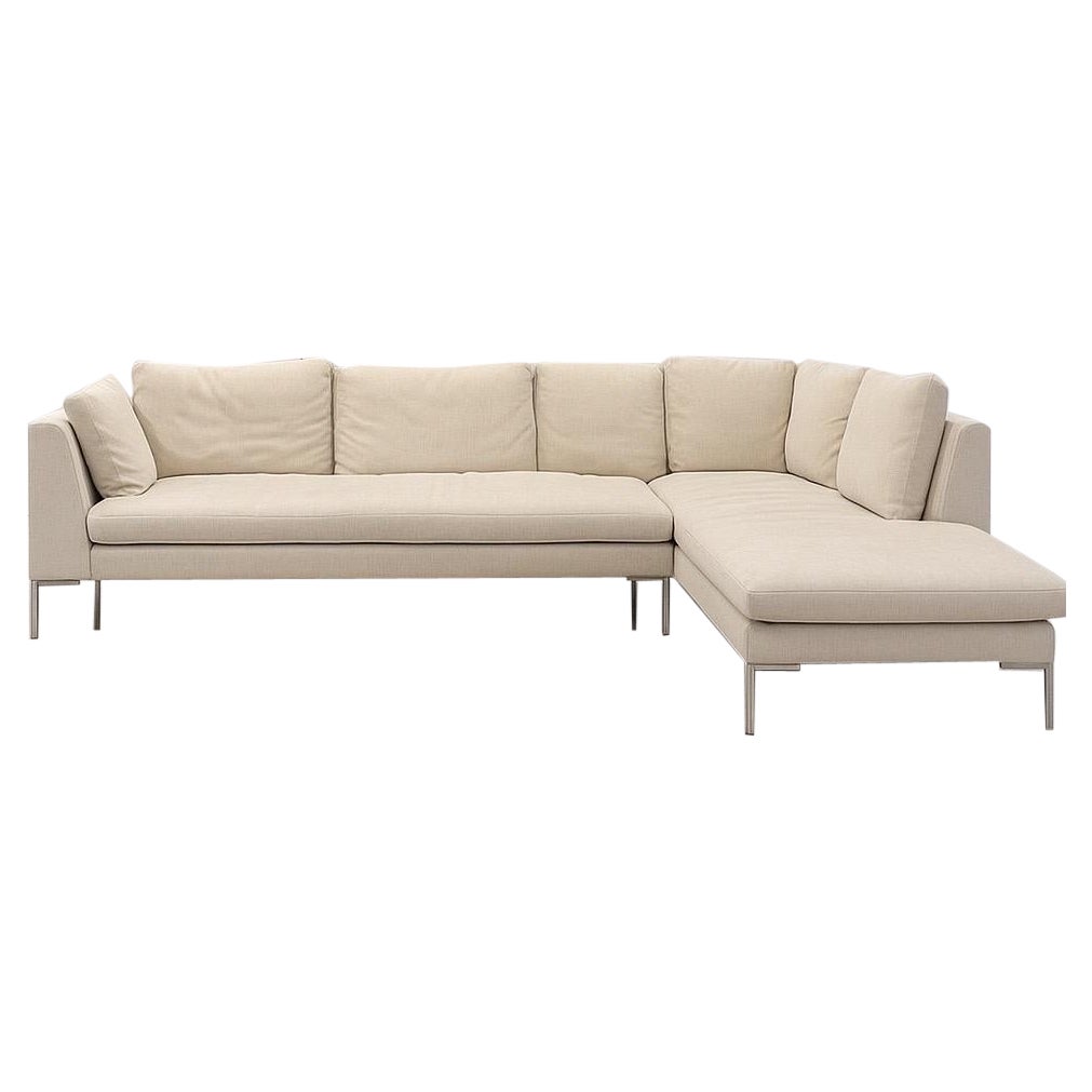 Grand sectionnel Charles en lin tissé, Antonio Citterio pour B&B Italia en vente