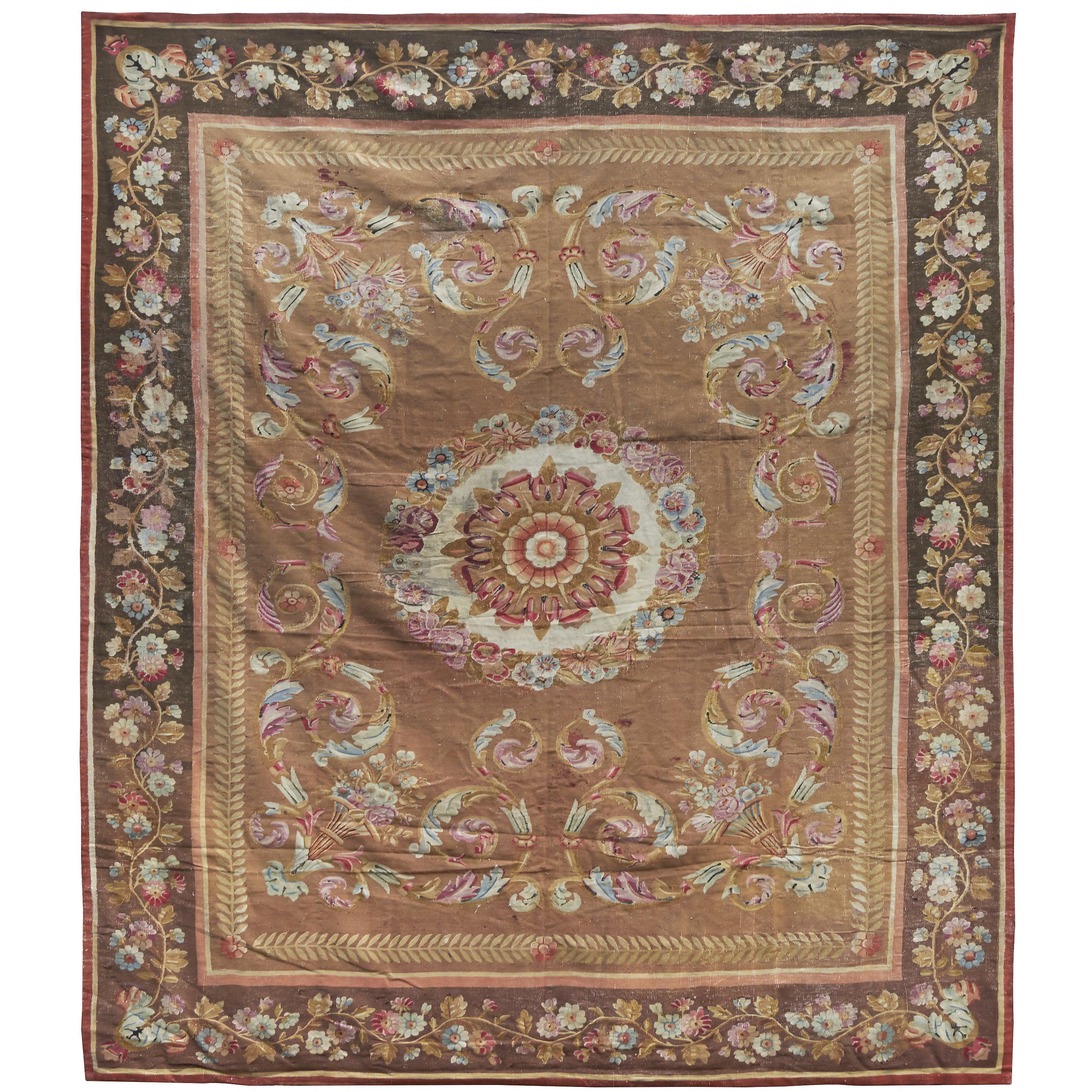 Large Charles X Aubusson Carpet, France, circa 1830 For Sale