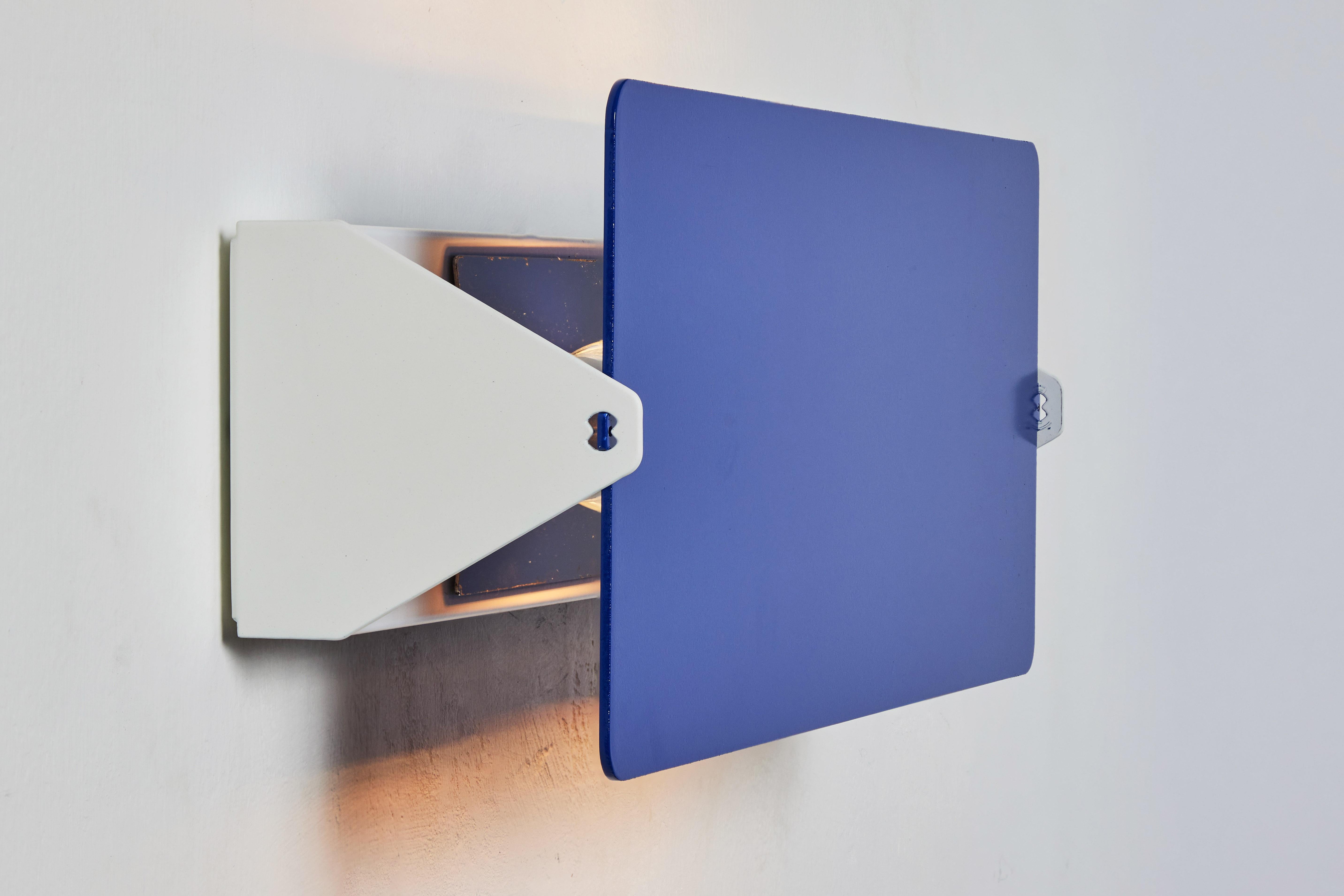 Contemporary Large Charlotte Perriand 'Applique À Volet Pivotant Double' Wall Light in Blue For Sale