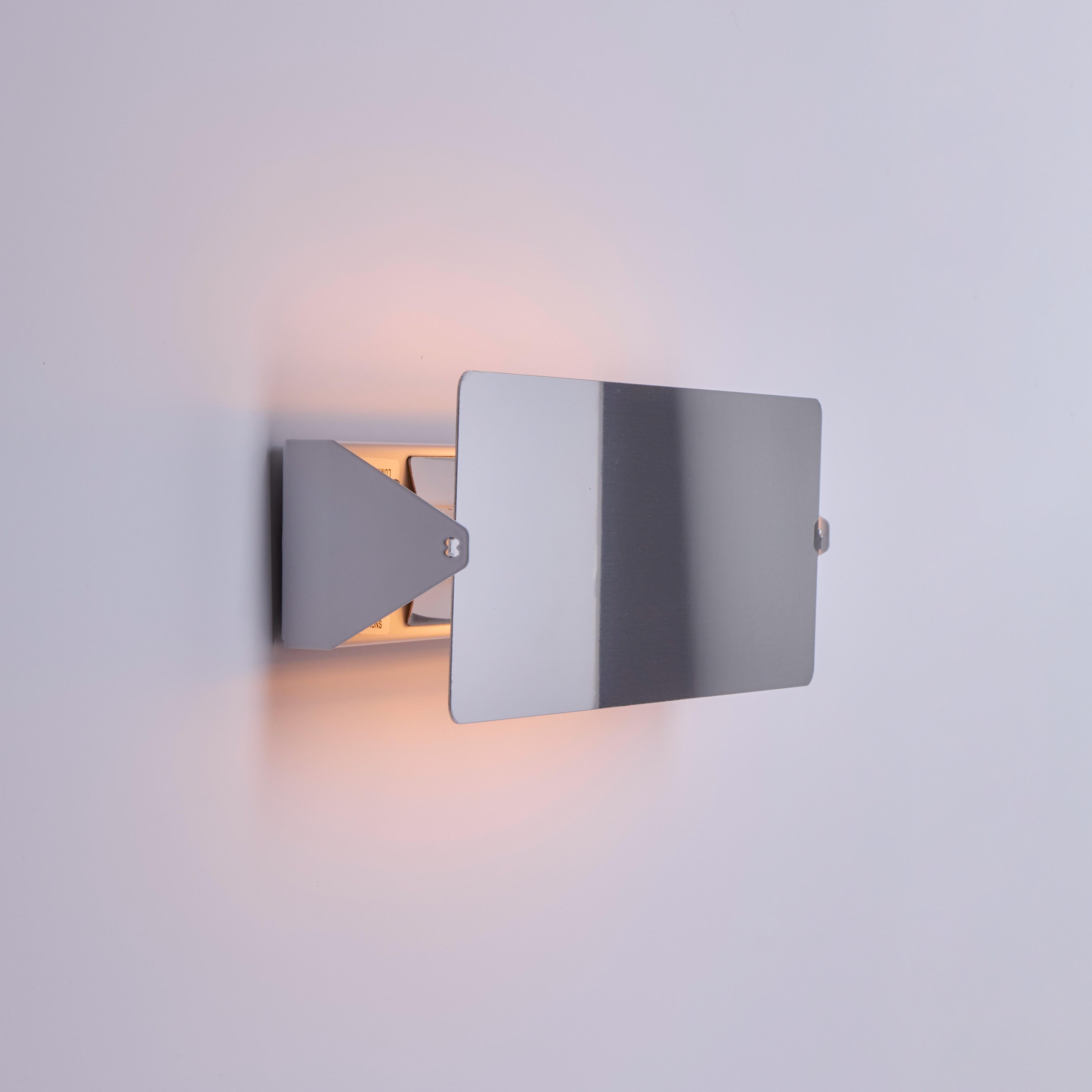 Metal Large Charlotte Perriand 'Applique À Volet Pivotant Double' Mirrored Wall Light For Sale