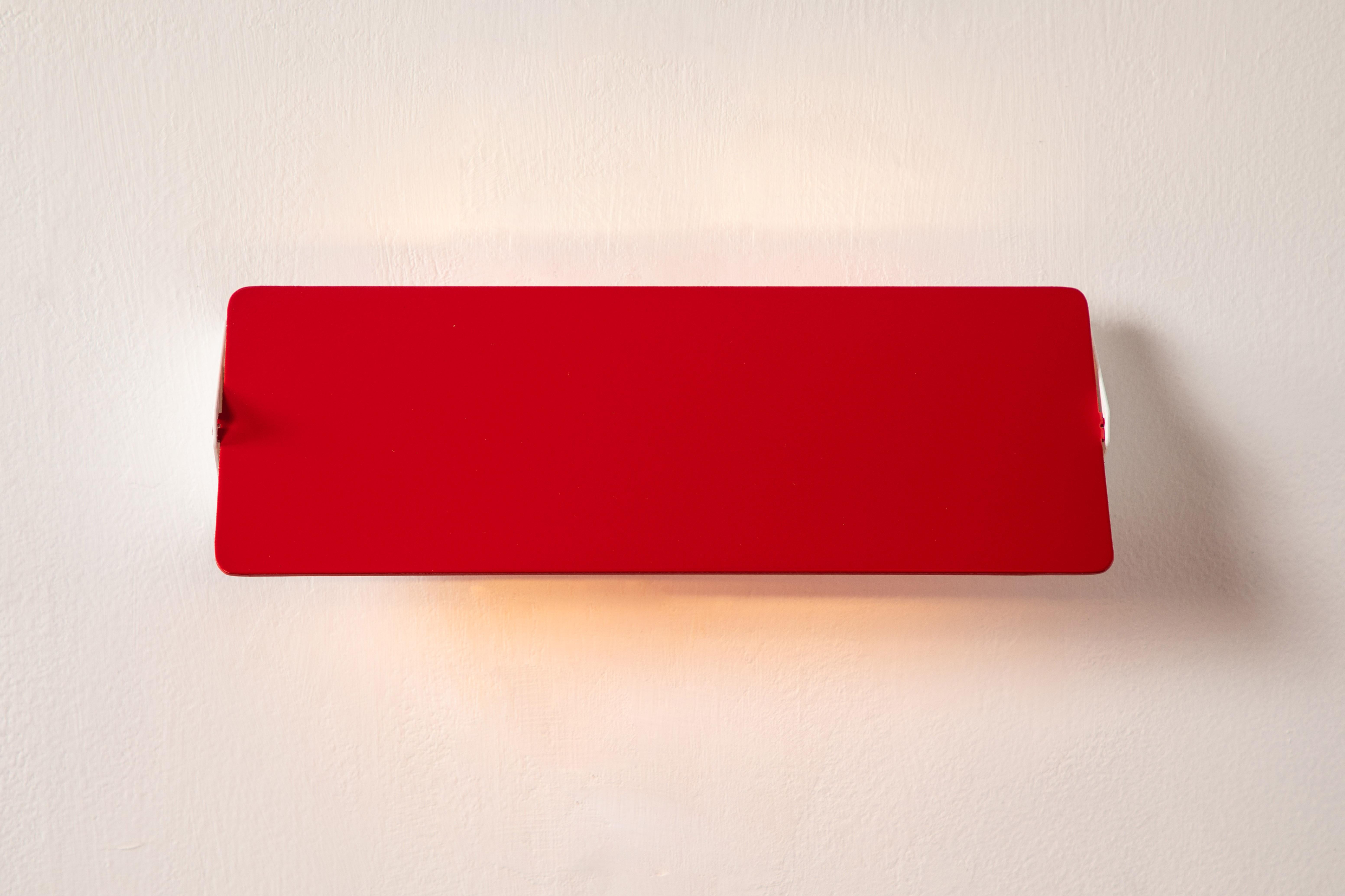 Large Charlotte Perriand 'Applique À Volet Pivotant Double' Wall Light in Red For Sale 3