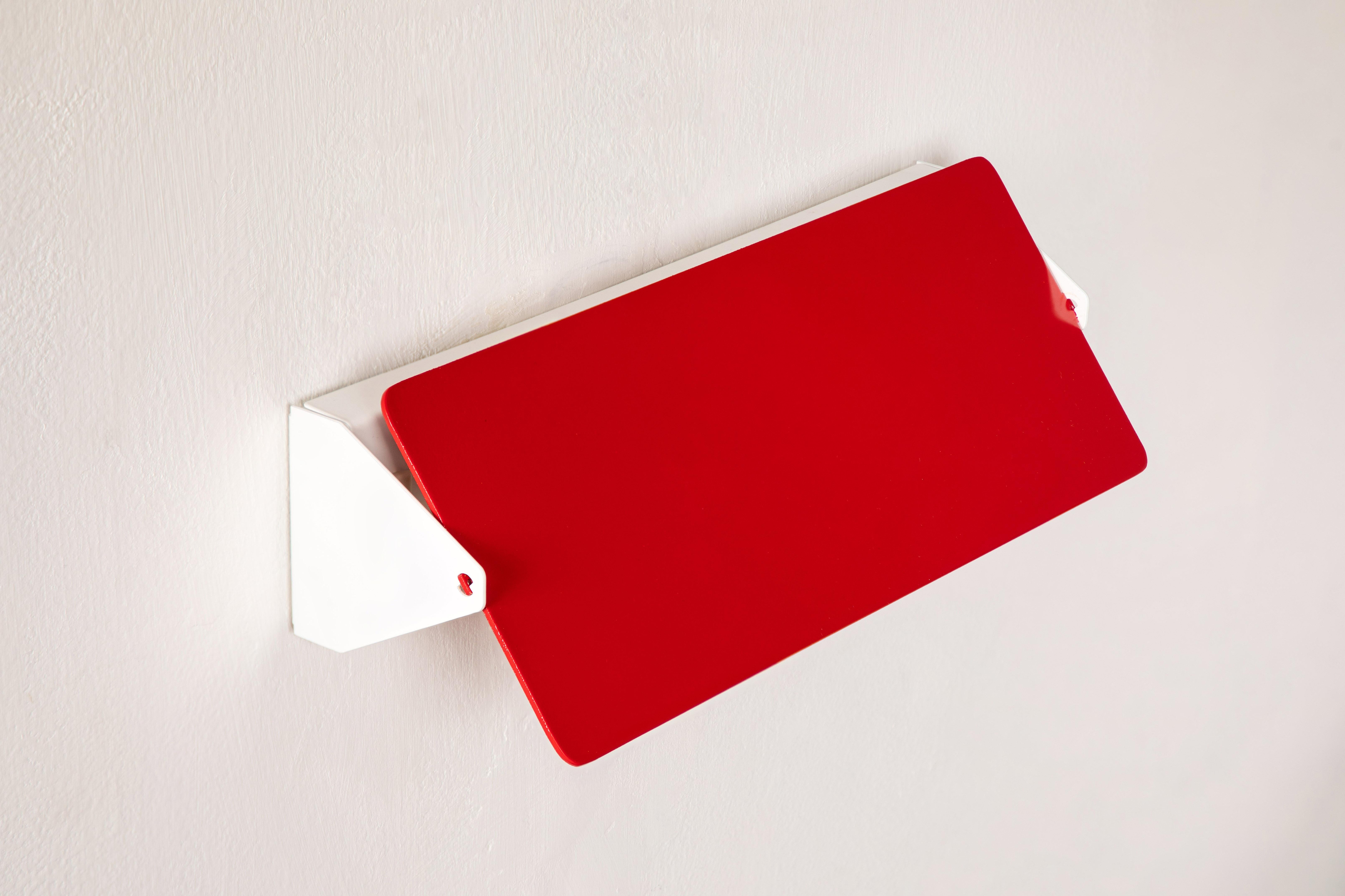 Large Charlotte Perriand 'Applique À Volet Pivotant Double' Wall Light in Red For Sale 2