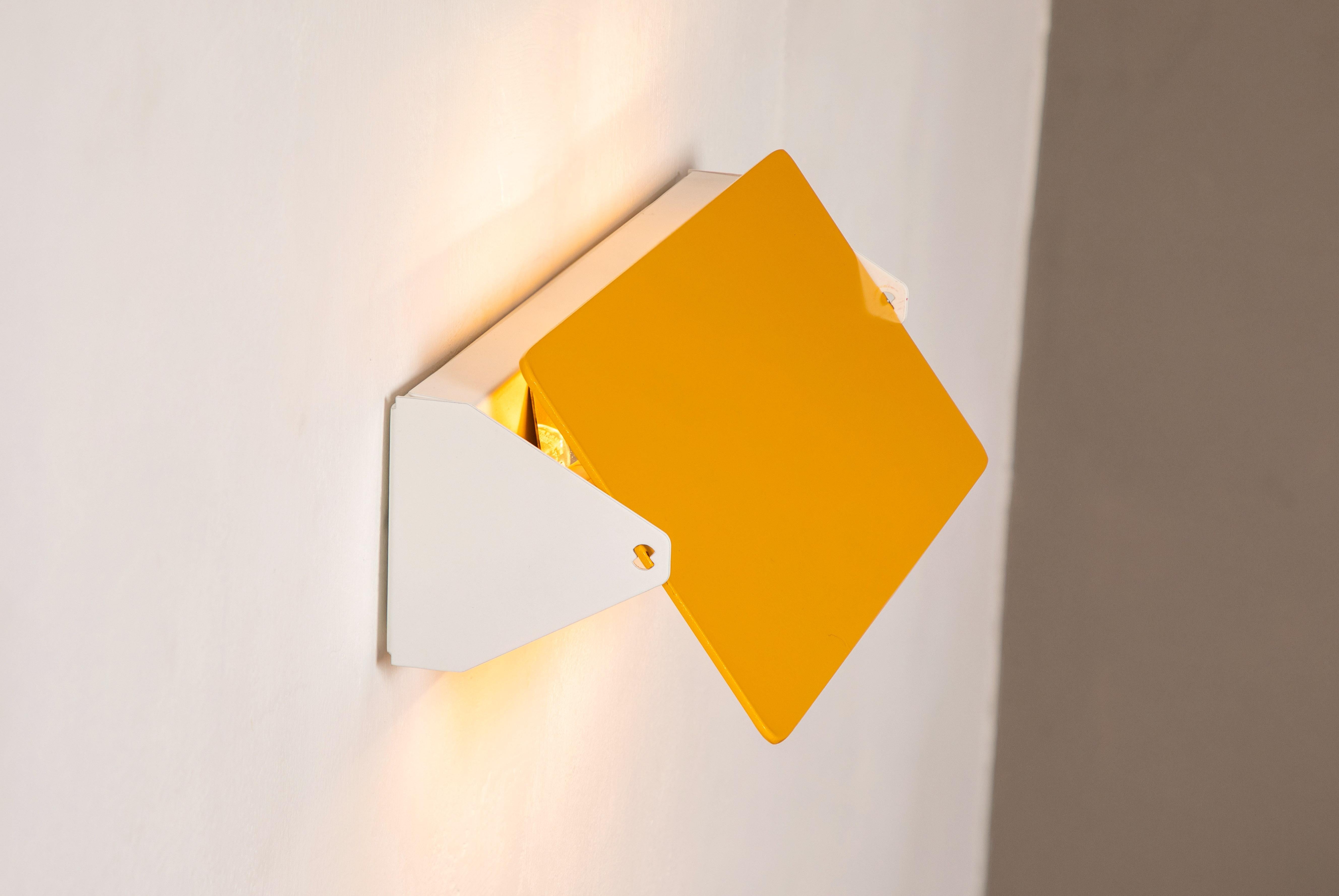 Large Charlotte Perriand 'Applique À Volet Pivotant Double' Yellow Wall Light For Sale 2