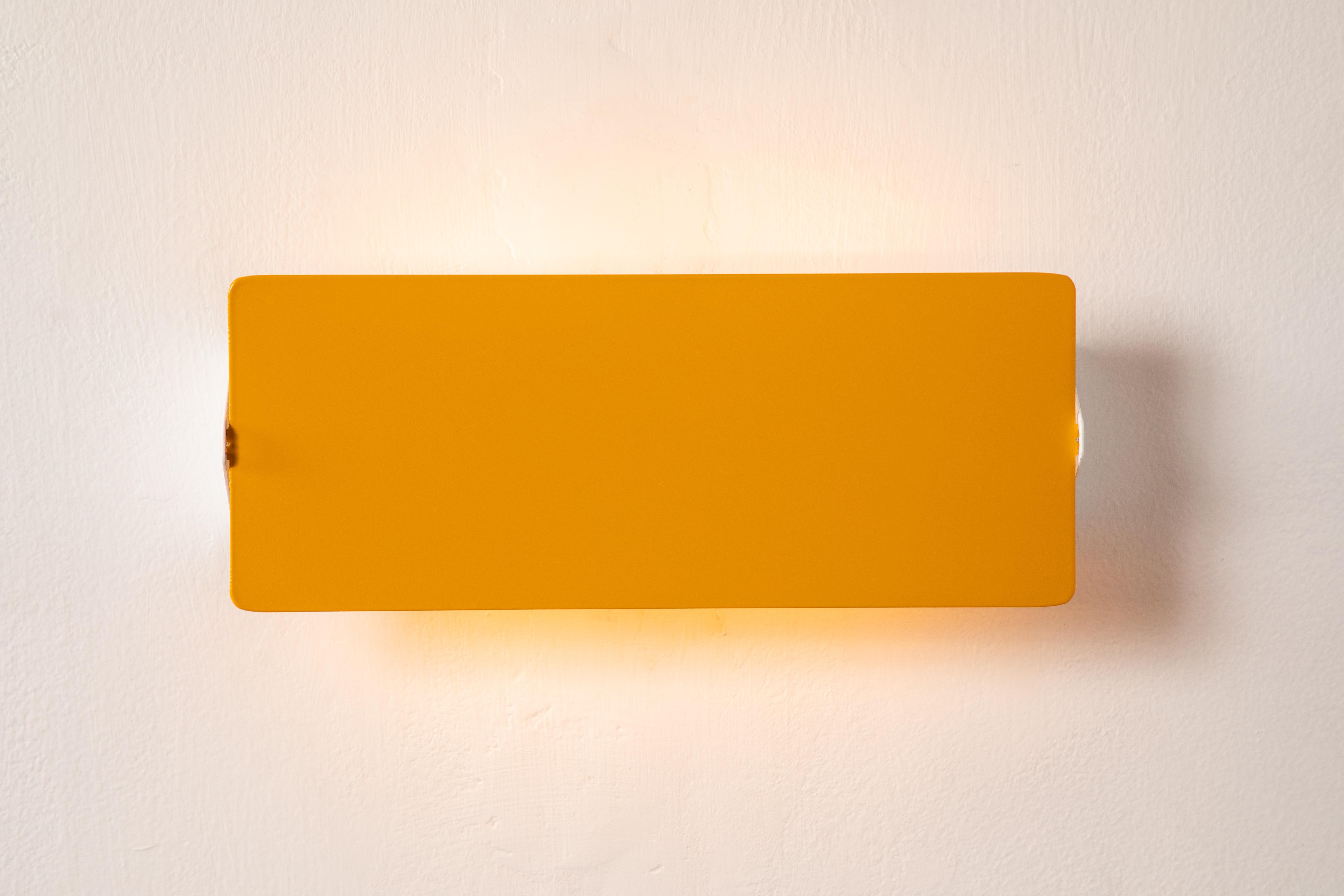 Mid-Century Modern Large Charlotte Perriand 'Applique À Volet Pivotant Double' Yellow Wall Light For Sale