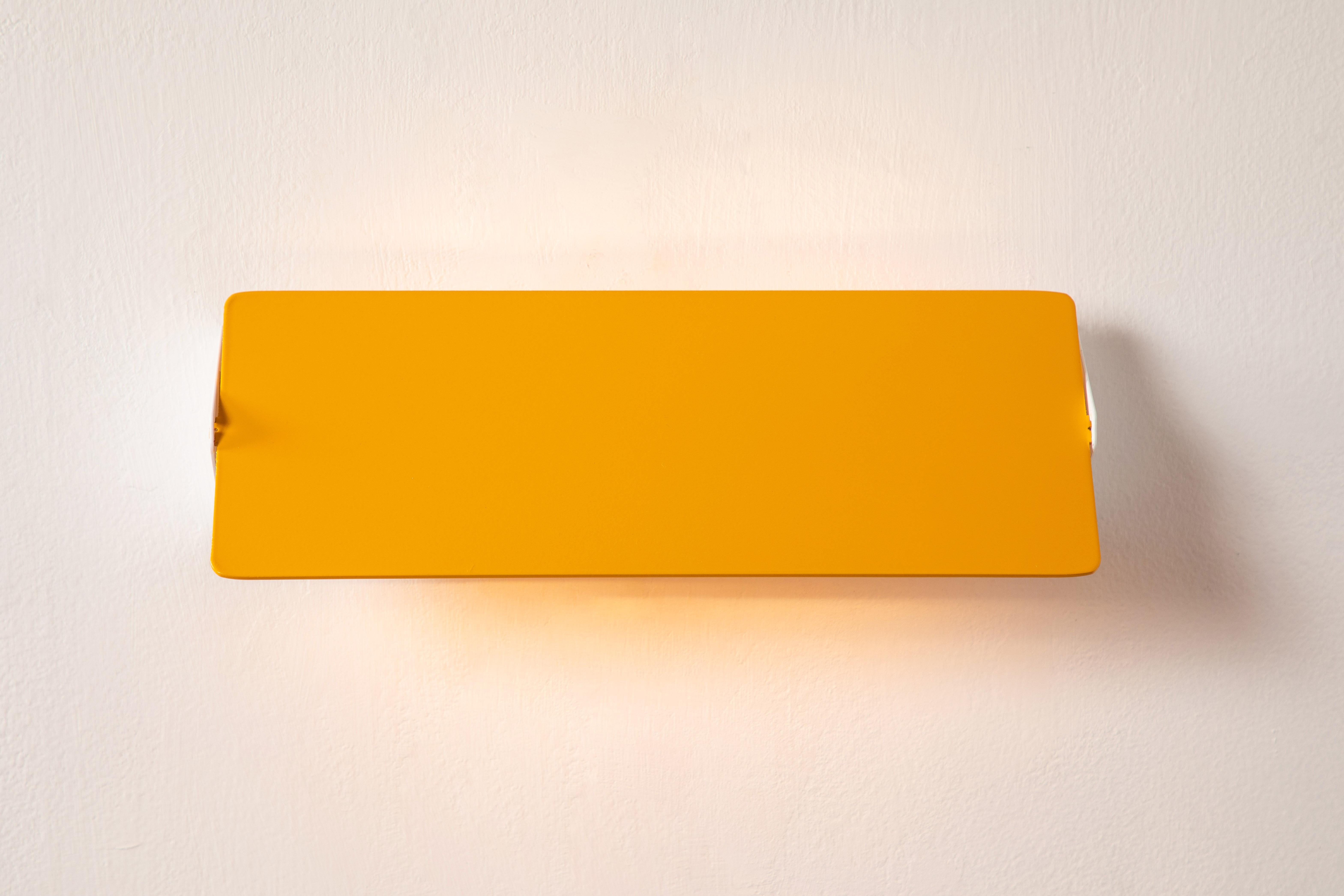 Large Charlotte Perriand 'Applique À Volet Pivotant Double' Yellow Wall Light In New Condition For Sale In Glendale, CA