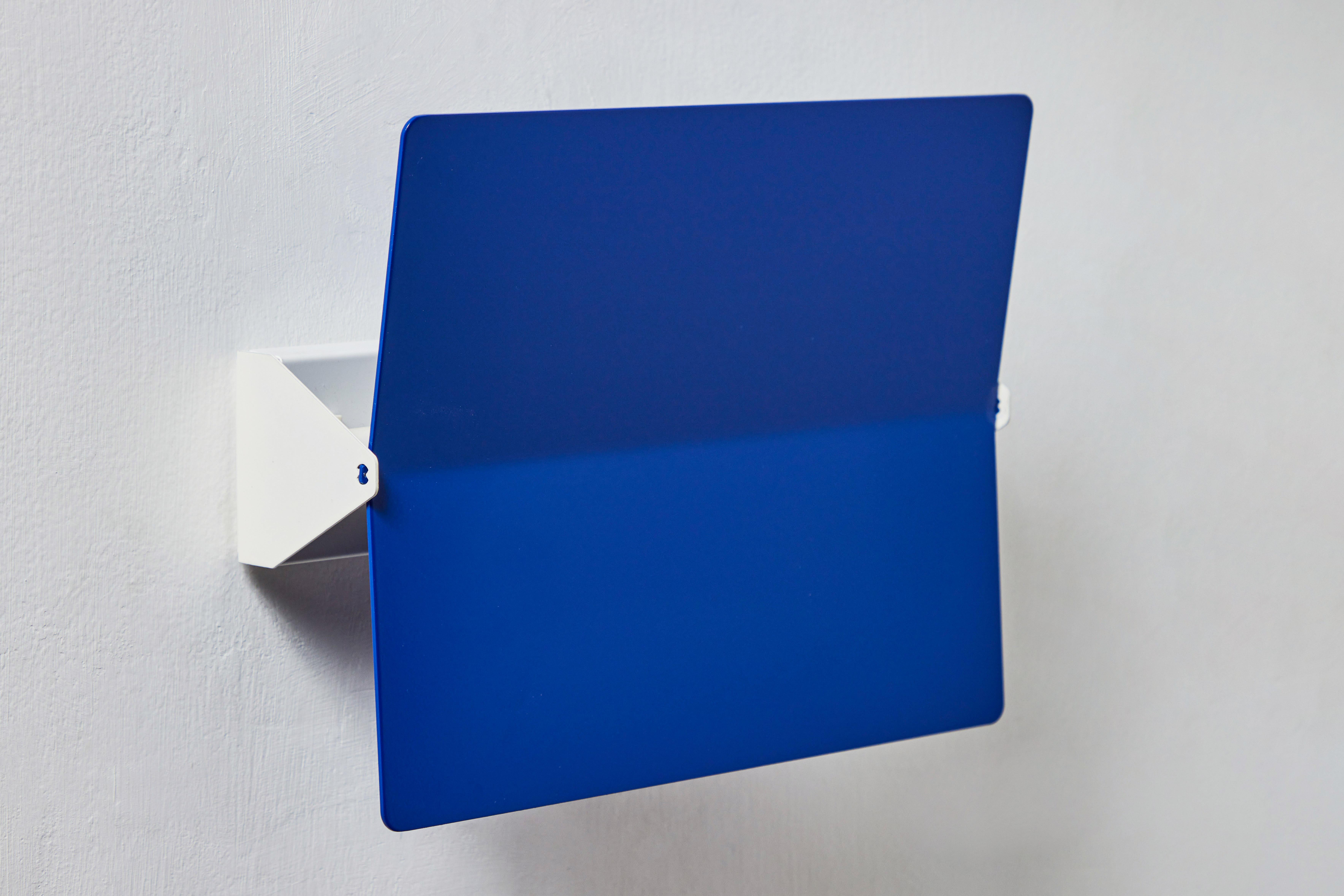 Contemporary Large Charlotte Perriand 'Applique À Volet Pivotant Plié' Wall Light in Blue For Sale