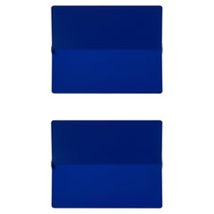 Large Charlotte Perriand 'Applique À Volet Pivotant Plié' Wall Light in Blue