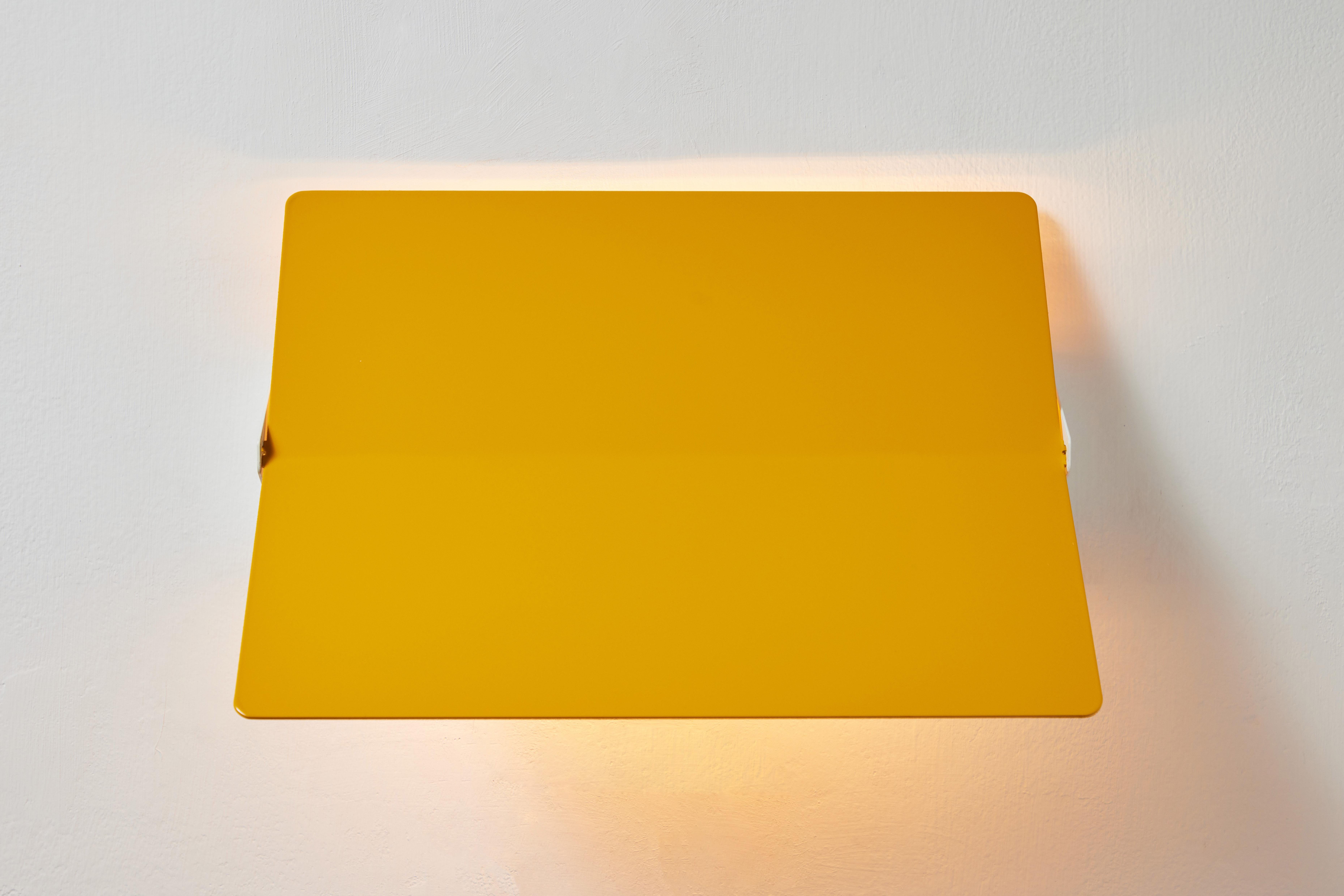 French Large Charlotte Perriand 'Applique À Volet Pivotant Plié' Wall Light in Yellow For Sale