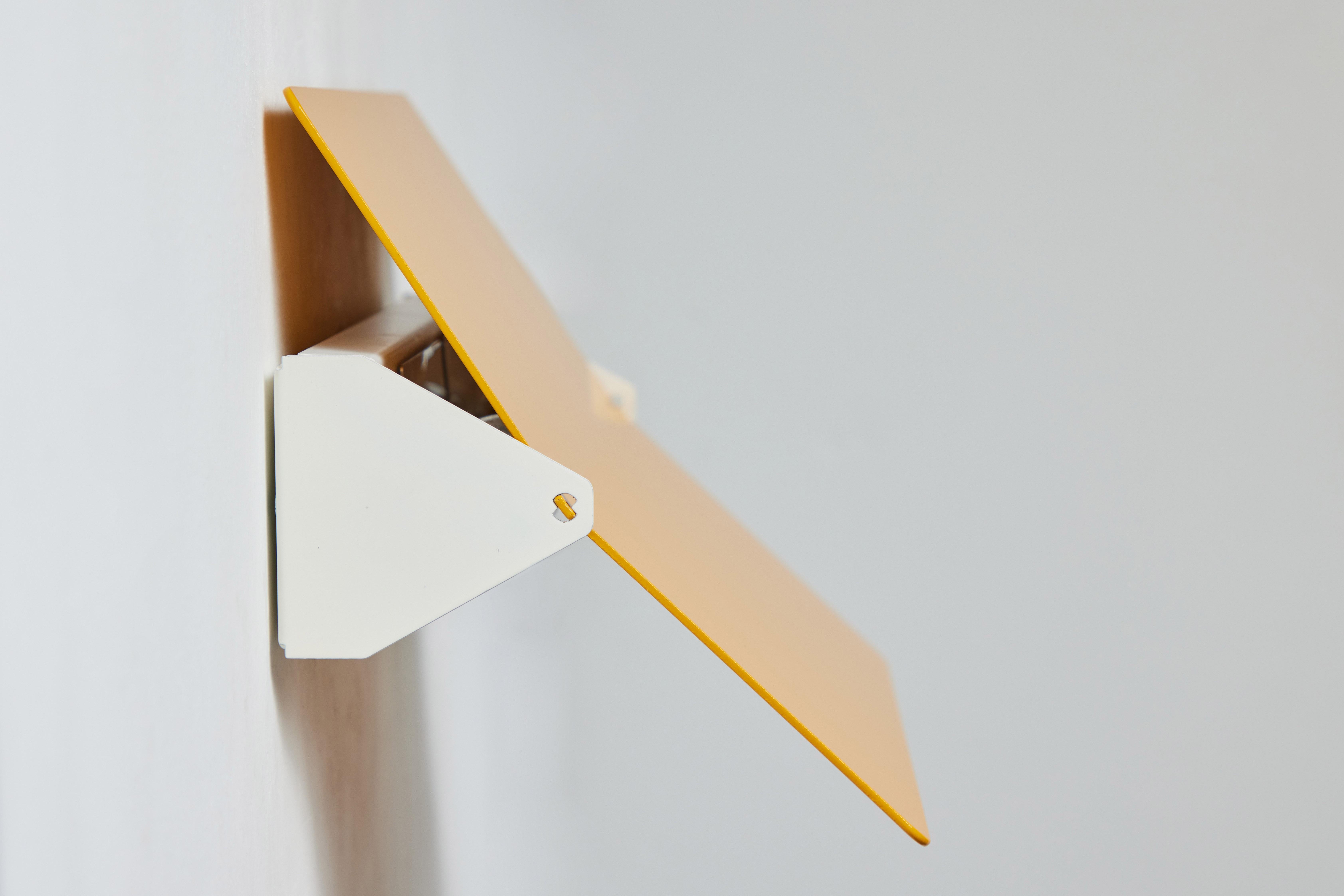 Metal Large Charlotte Perriand 'Applique À Volet Pivotant Plié' Wall Light in Yellow For Sale