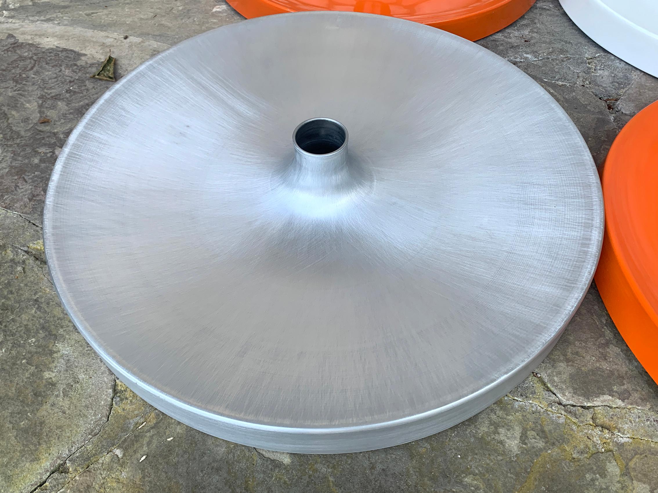 Large Charlotte Perriand Space Age Flush Sconce Disc Wall Light, Germany, 4X 1