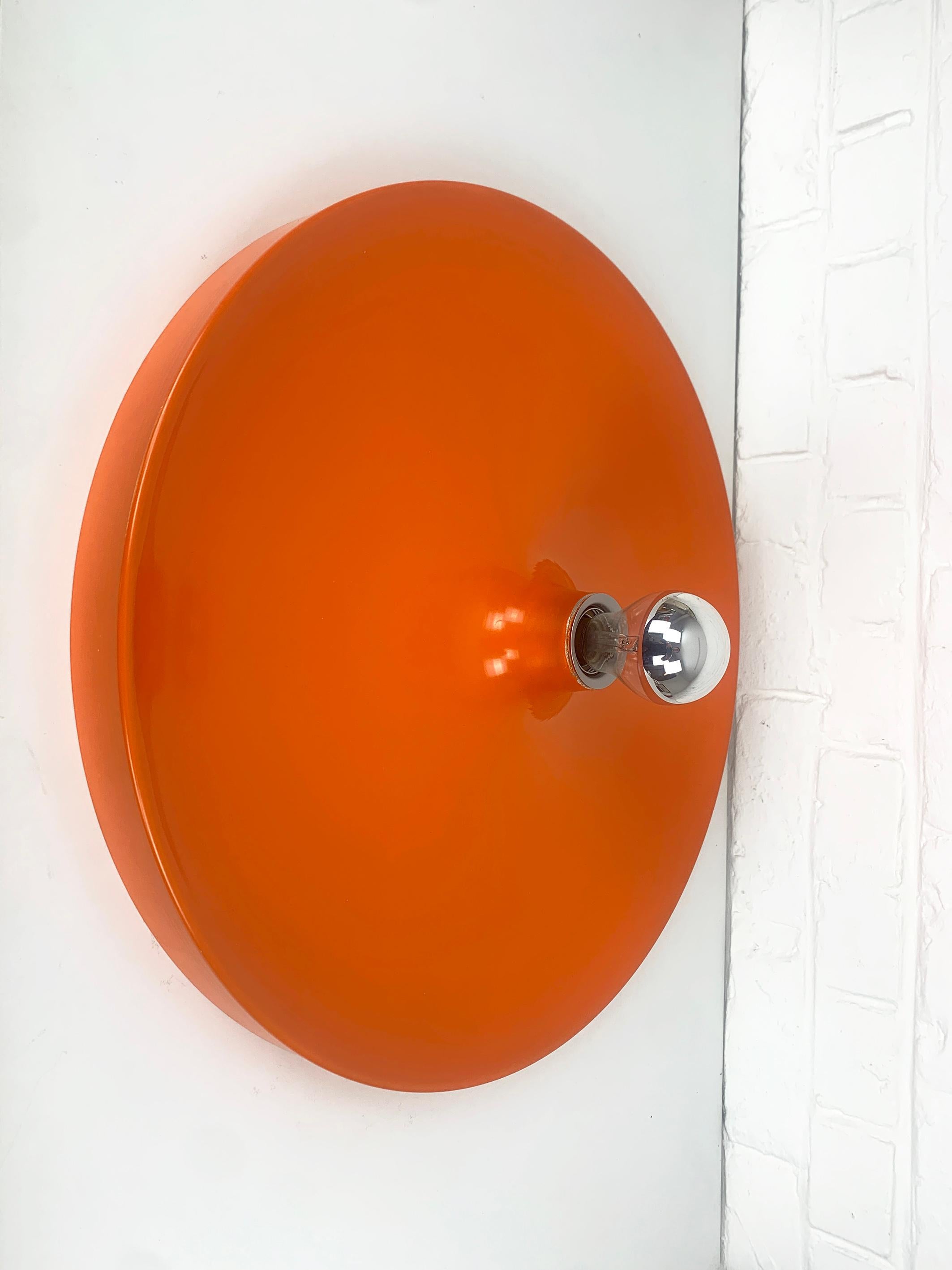 Mid-Century Modern Large Charlotte Perriand Space Age Flush Sconce Disc Wall Light, Germany, 1960s For Sale
