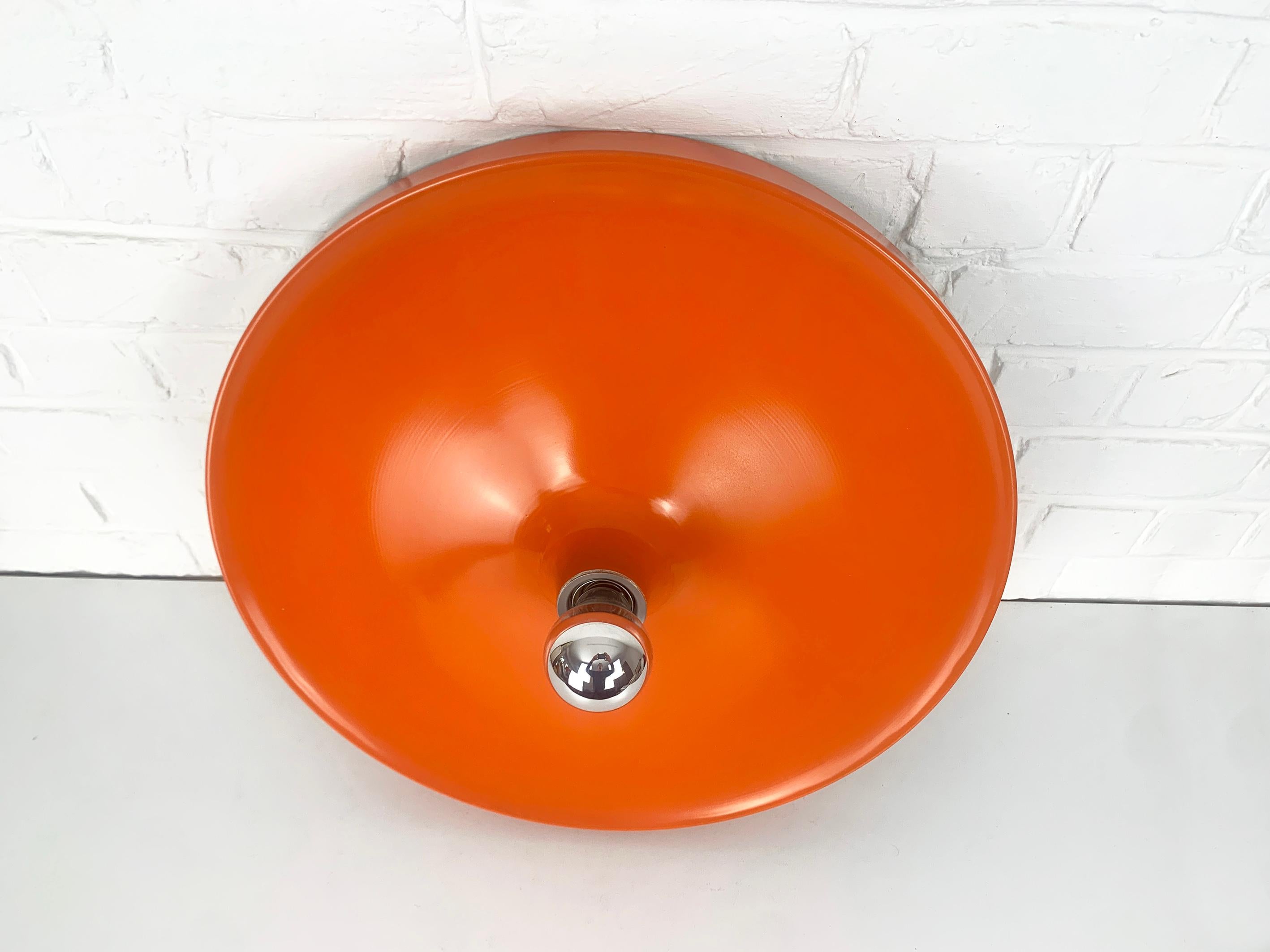 Large Charlotte Perriand Space Age Flush Sconce Disc Wall Light, Germany, 1960s For Sale 1