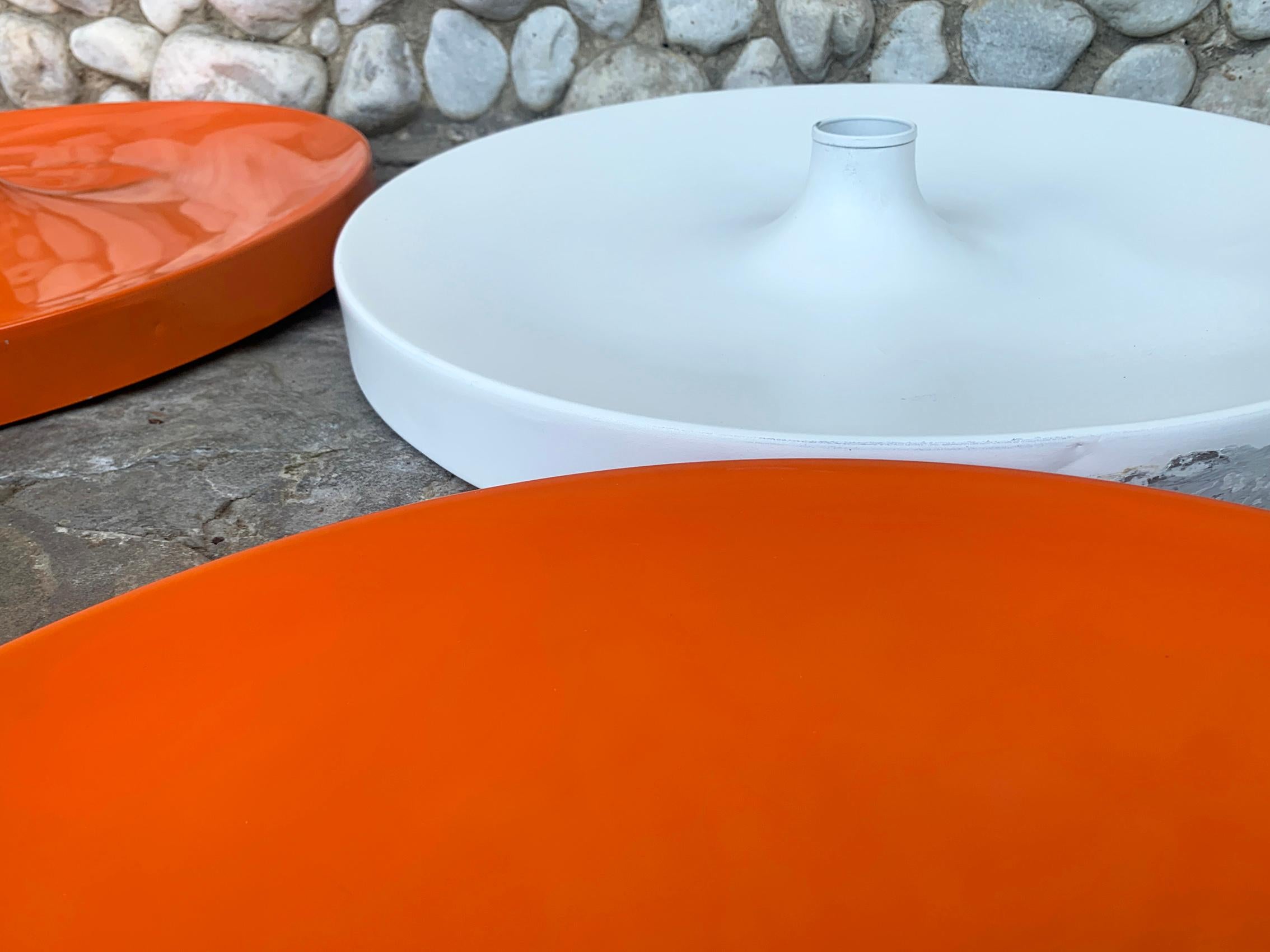 20th Century Large Charlotte Perriand Space Age Flush Sconce Disc Wall Light, Germany, 4X