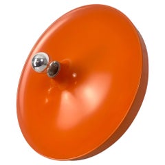 Retro Large Charlotte Perriand Space Age Flush Sconce Disc Wall Light, Germany, 1960s