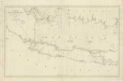 Large Chart of the island and sea of Java, Indonesia