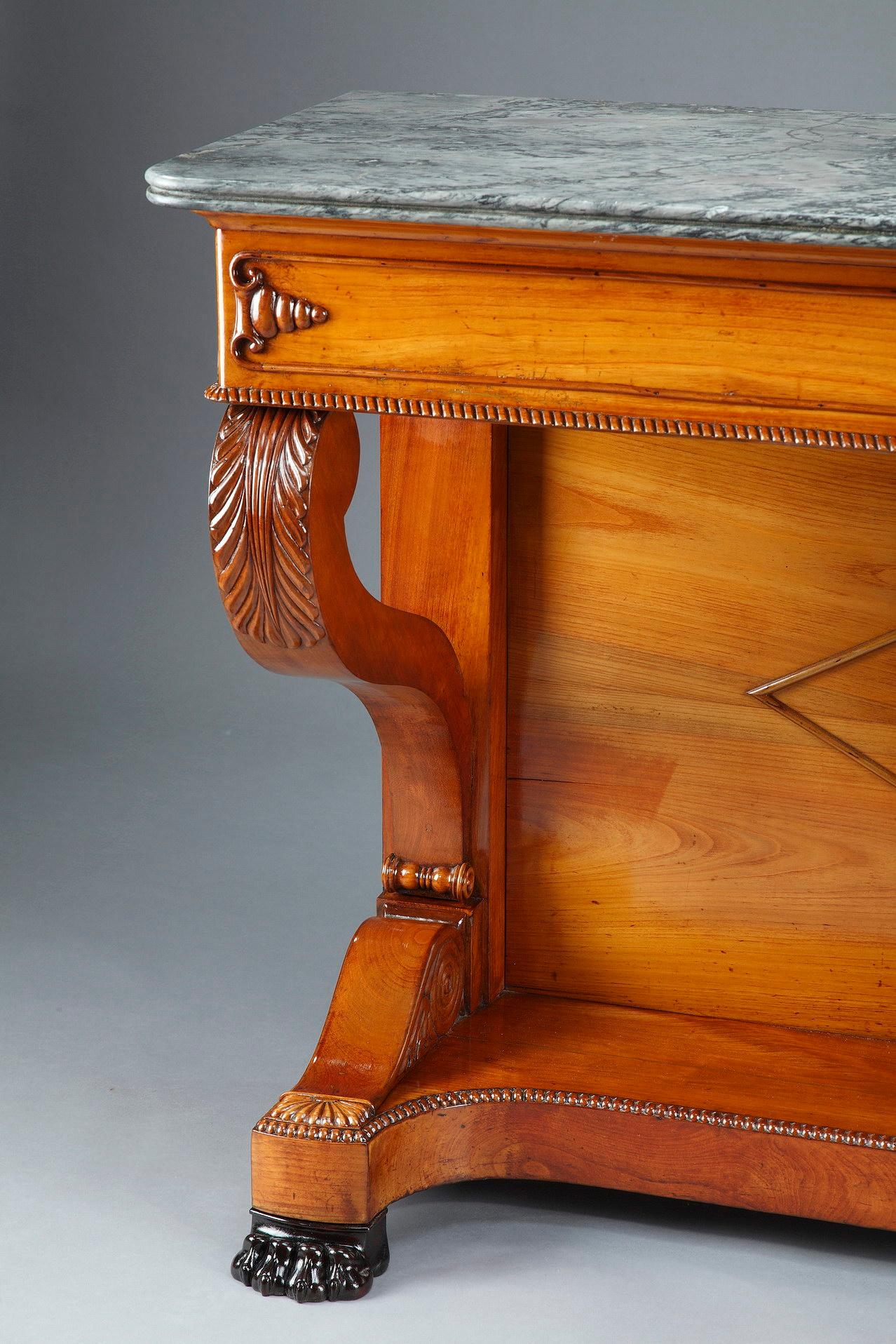 Early 19th Century Large Cherry Wood Console, 19th Century For Sale