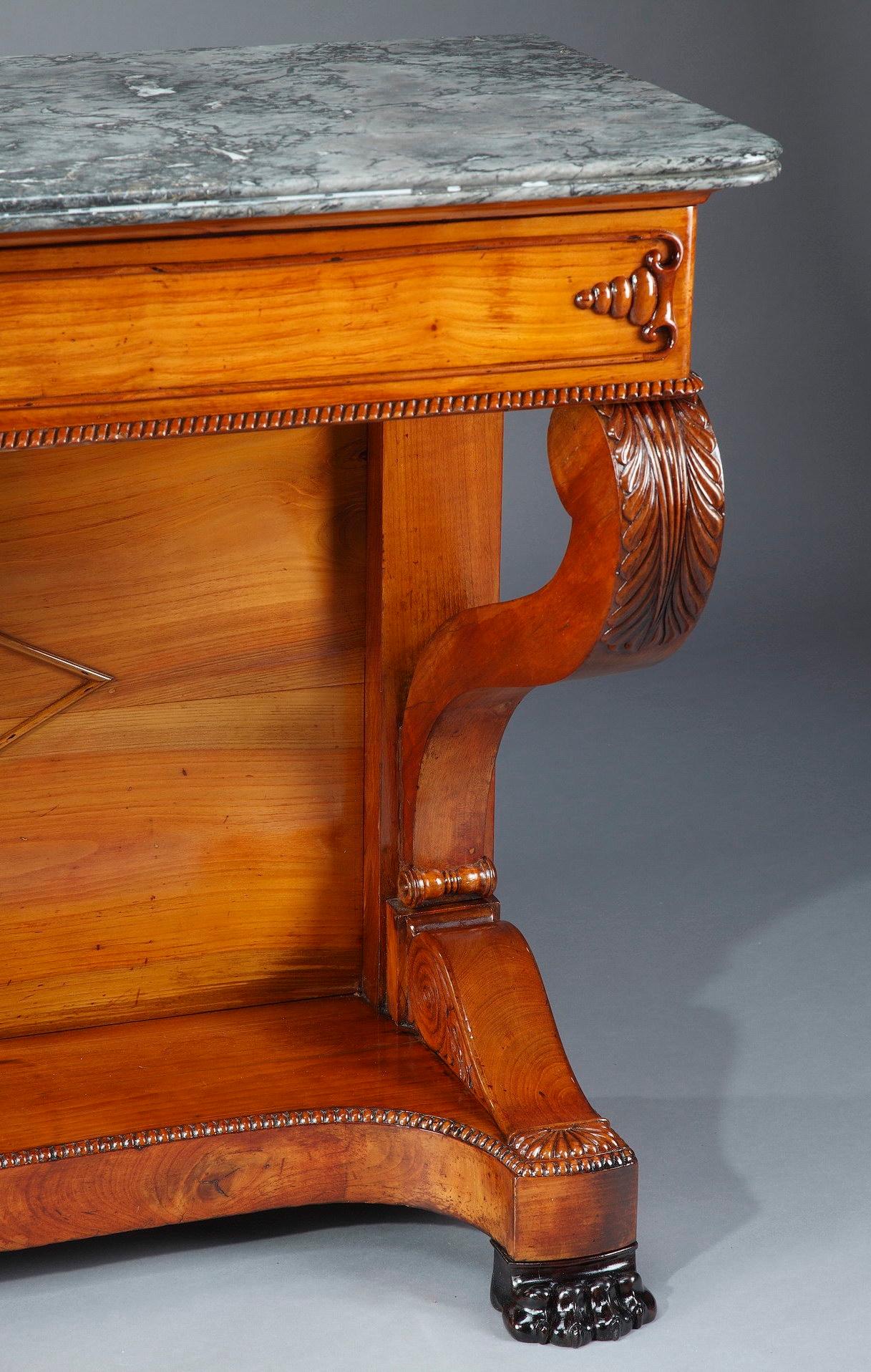 Large Cherry Wood Console, 19th Century For Sale 1