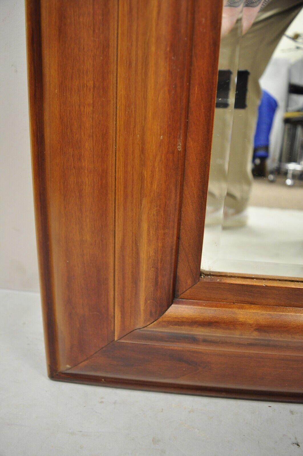 20th Century Large Cherry Wood Frame Beveled Glass Standing Dressing Hall Mirror For Sale