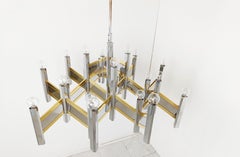 Large Chevron chandelier by Gaetano Sciolari, 1970s