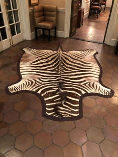 Large and Chic Authentic African Burchell Zebra Hide Rug