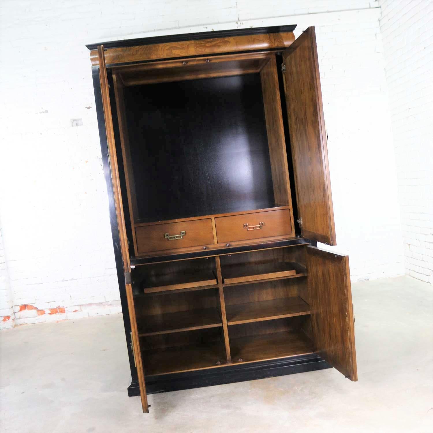 Ebonized Large Chin Hua Raymond Sobota Entertainment Storage Armoire by Century Furniture