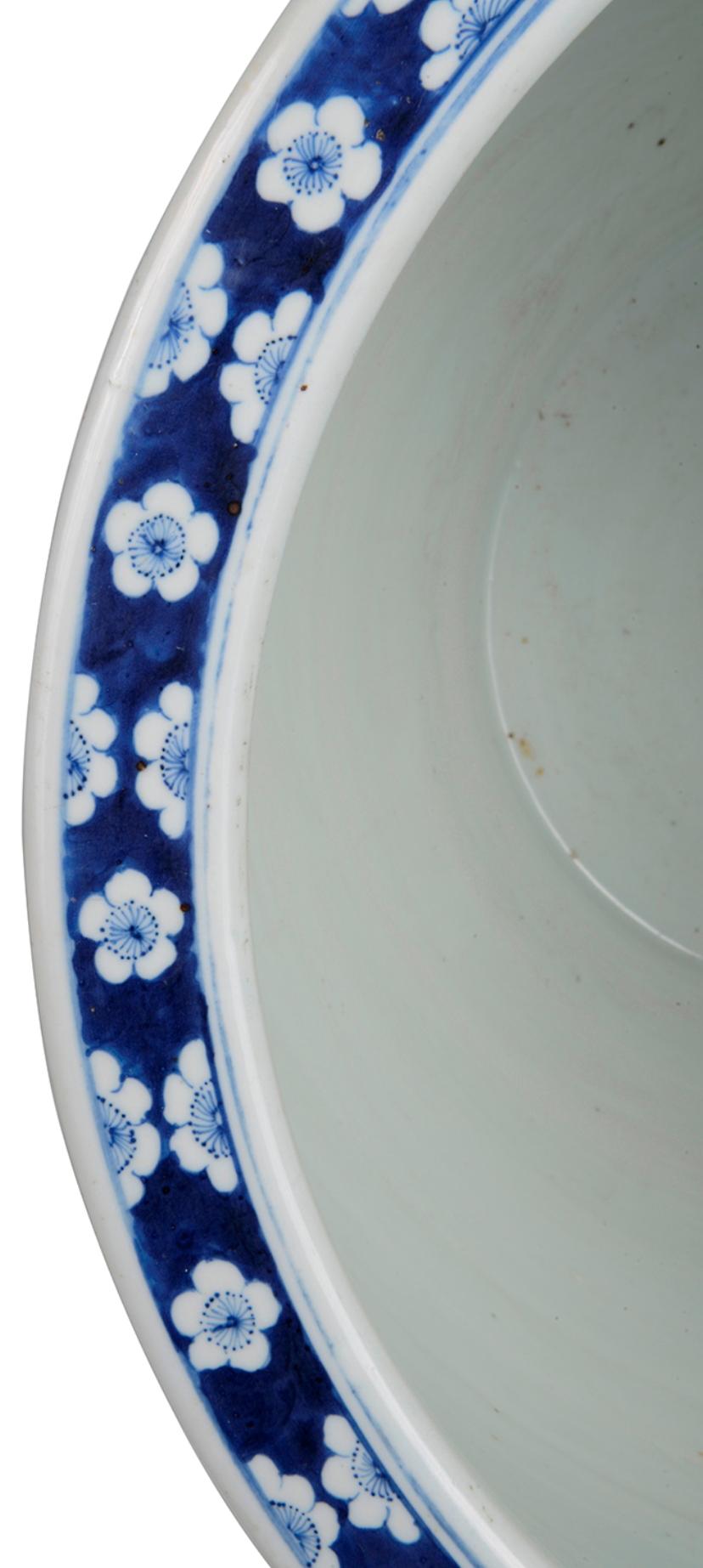 Large Chinese 19th Century Blue and White Jardinière 3
