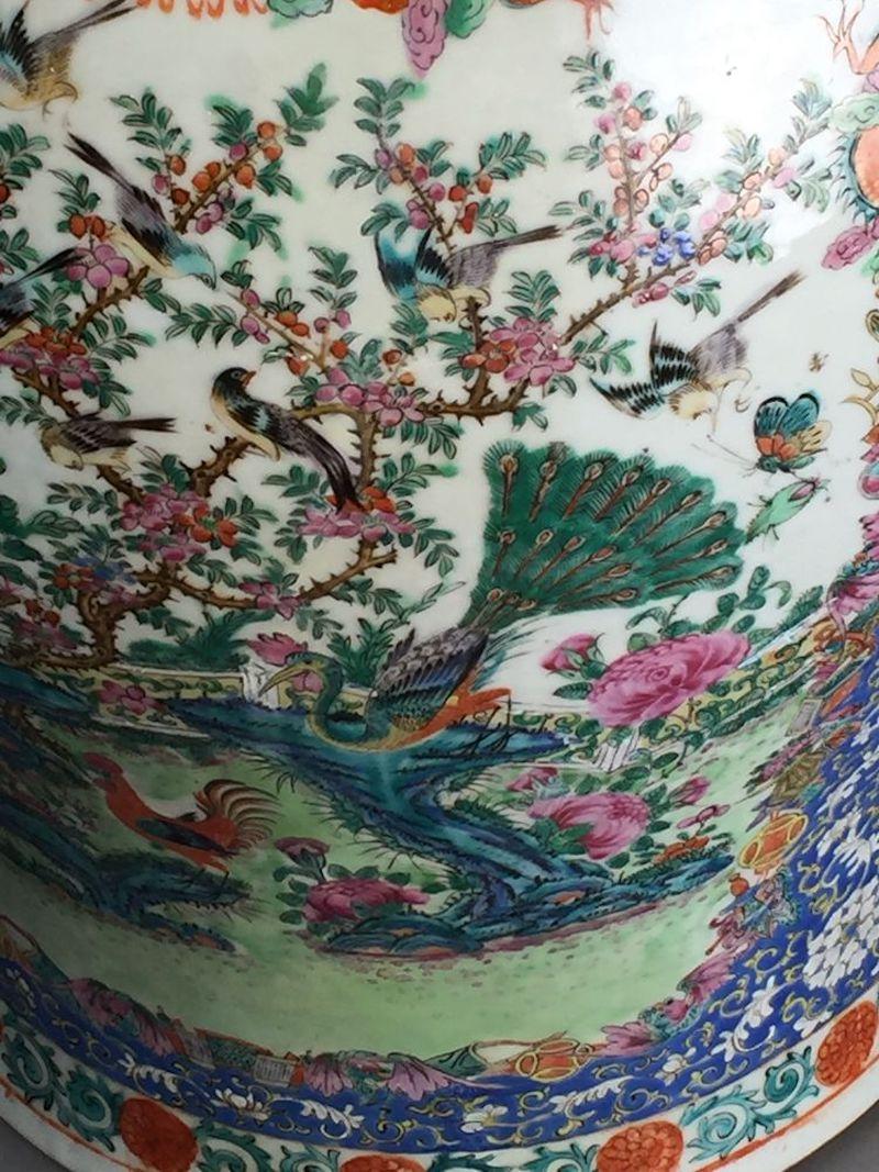 Large Chinese 19th Century Famille Rose Lidded Jar 6
