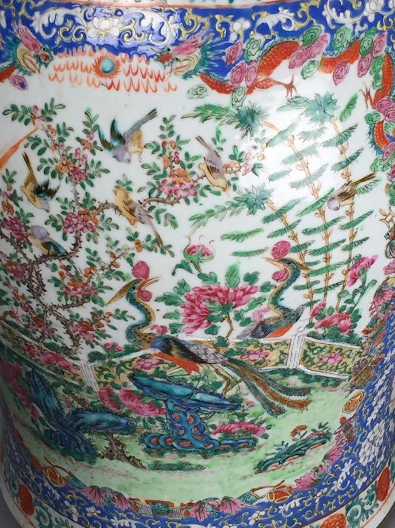 Large Chinese 19th Century Famille Rose Lidded Jar 7