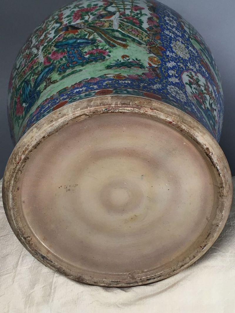 Large Chinese 19th Century Famille Rose Lidded Jar 3