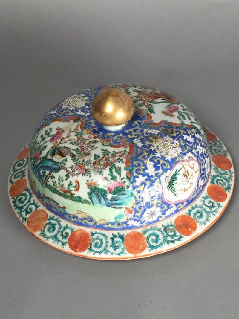 Large Chinese 19th Century Famille Rose Lidded Jar 5