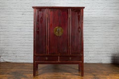 Large 19th Century Qing Dynasty Tapering Cabinet with Accordion Doors