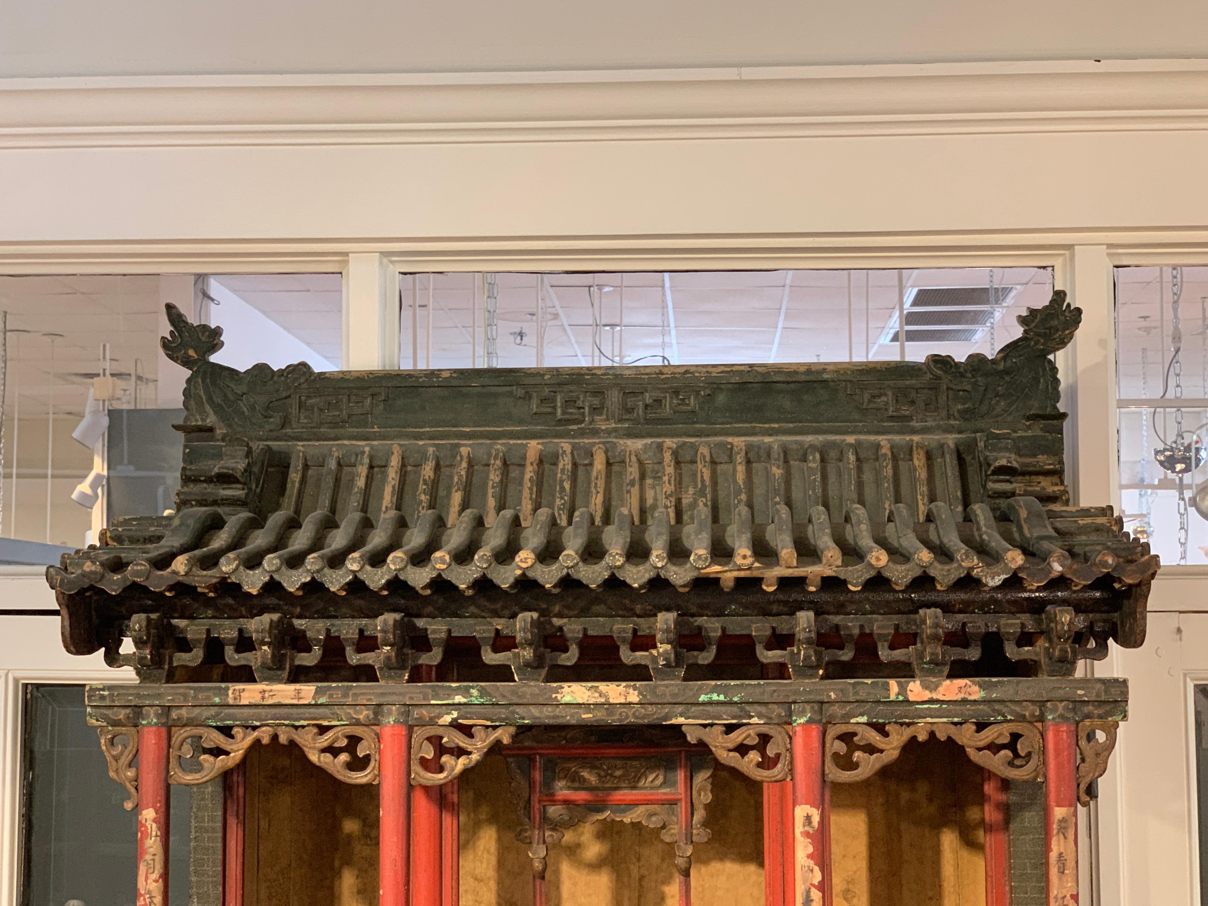 Lacquered Large Chinese Ancestral Hall Architectural Model, Qing Dynasty, 18th Century