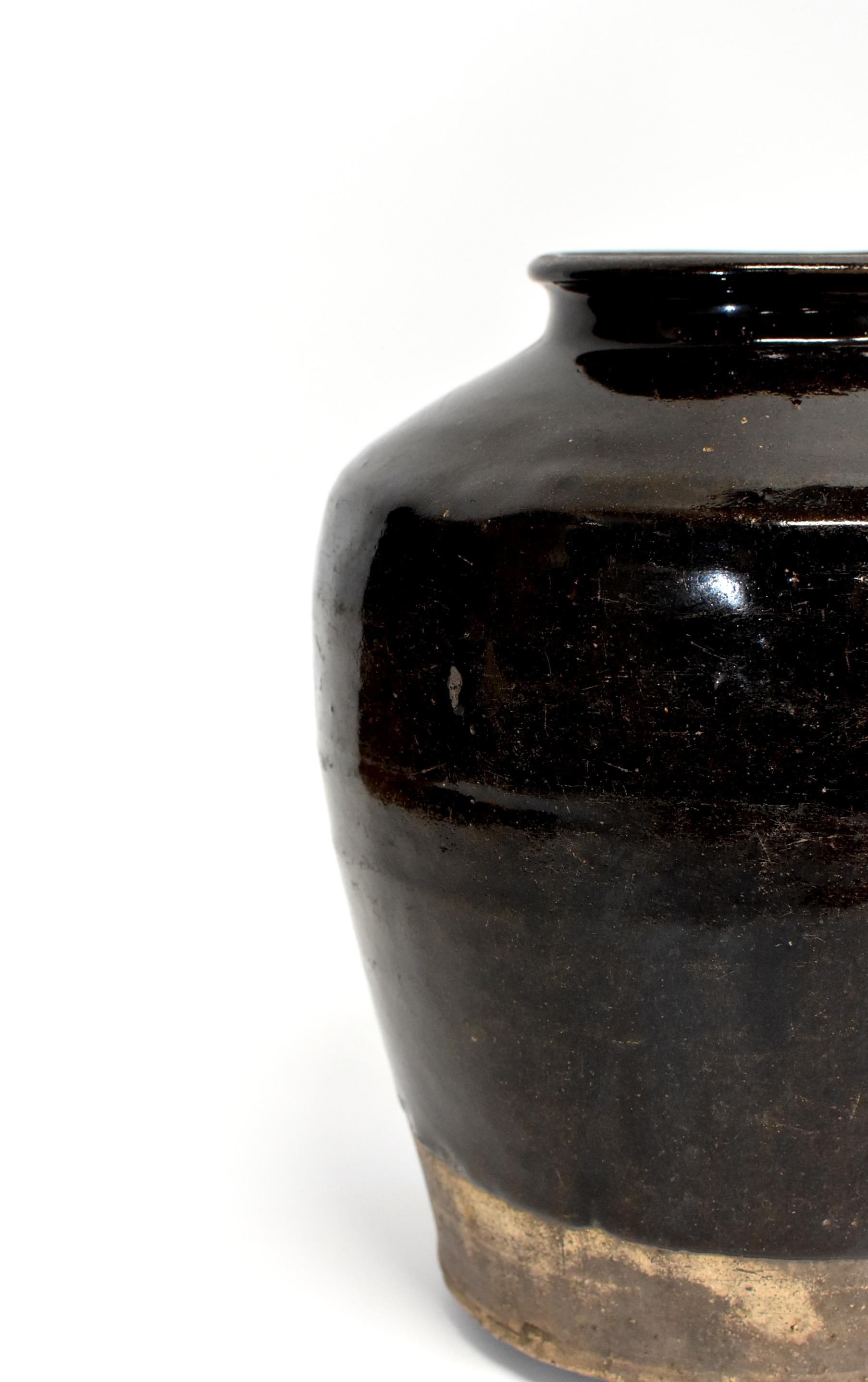 Large Chinese Antique Black Jar, High Shoulder 3