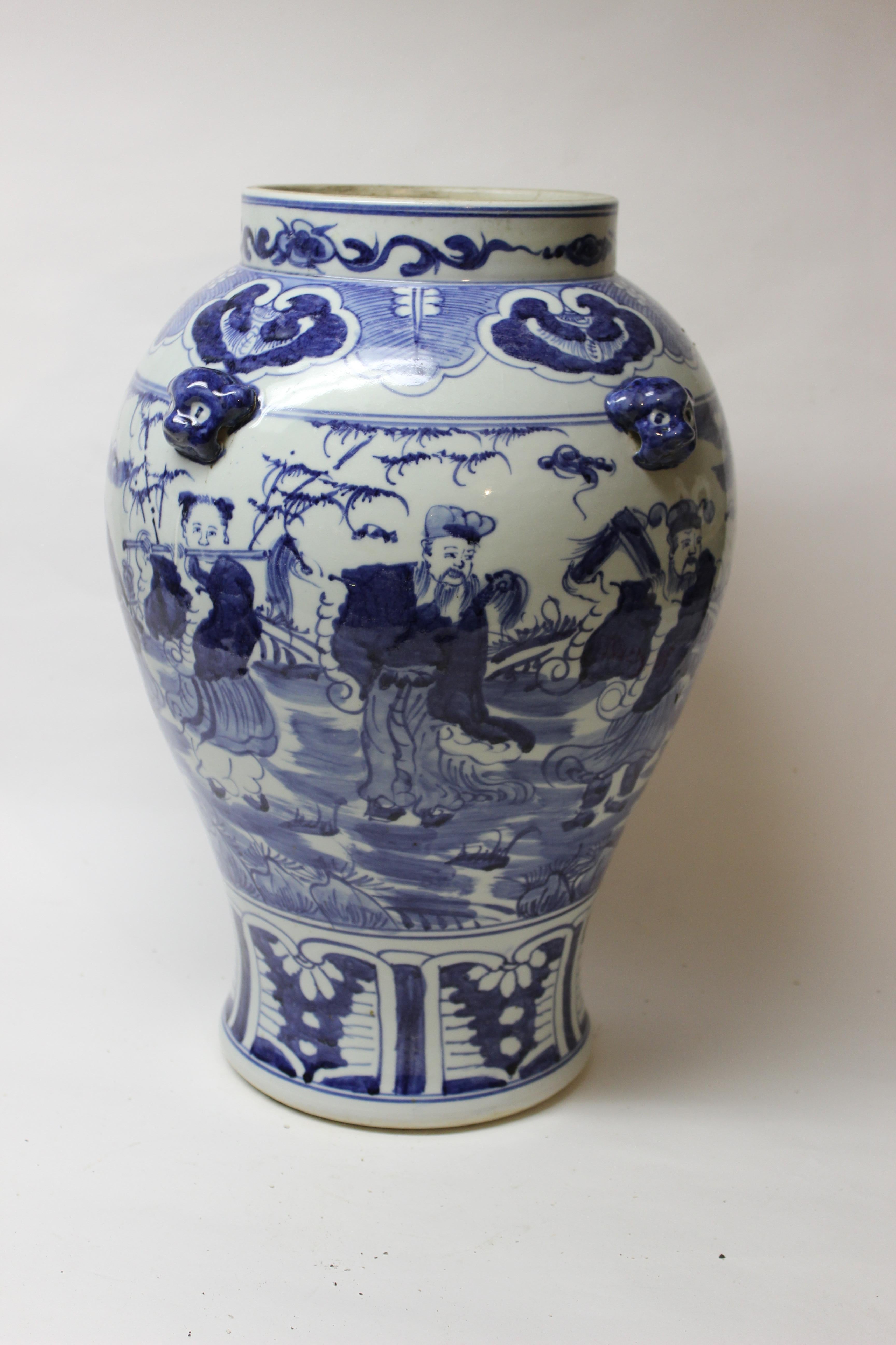 20th Century Large Chinese Blue and White Ceramic Vase