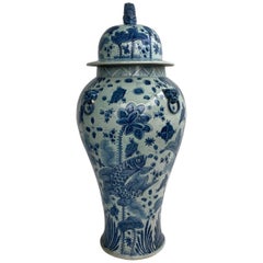 Large Chinese Blue and White Palace Jar