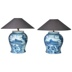 Ginger Jar Lamps 122 For On 1stdibs Large Chinese Blue Grey Pottery Table Lamps