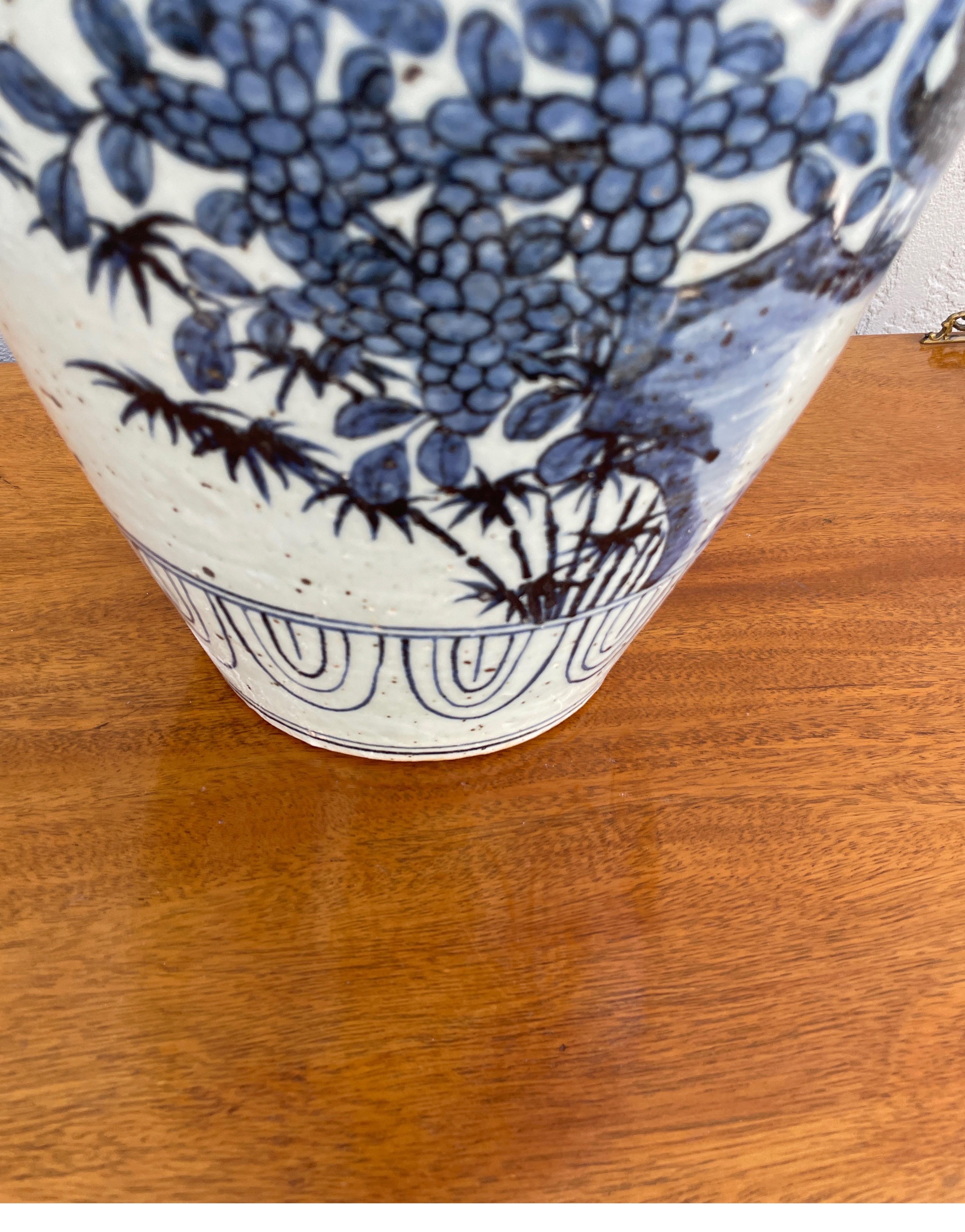 Large Chinese Blue & White Vase For Sale 1